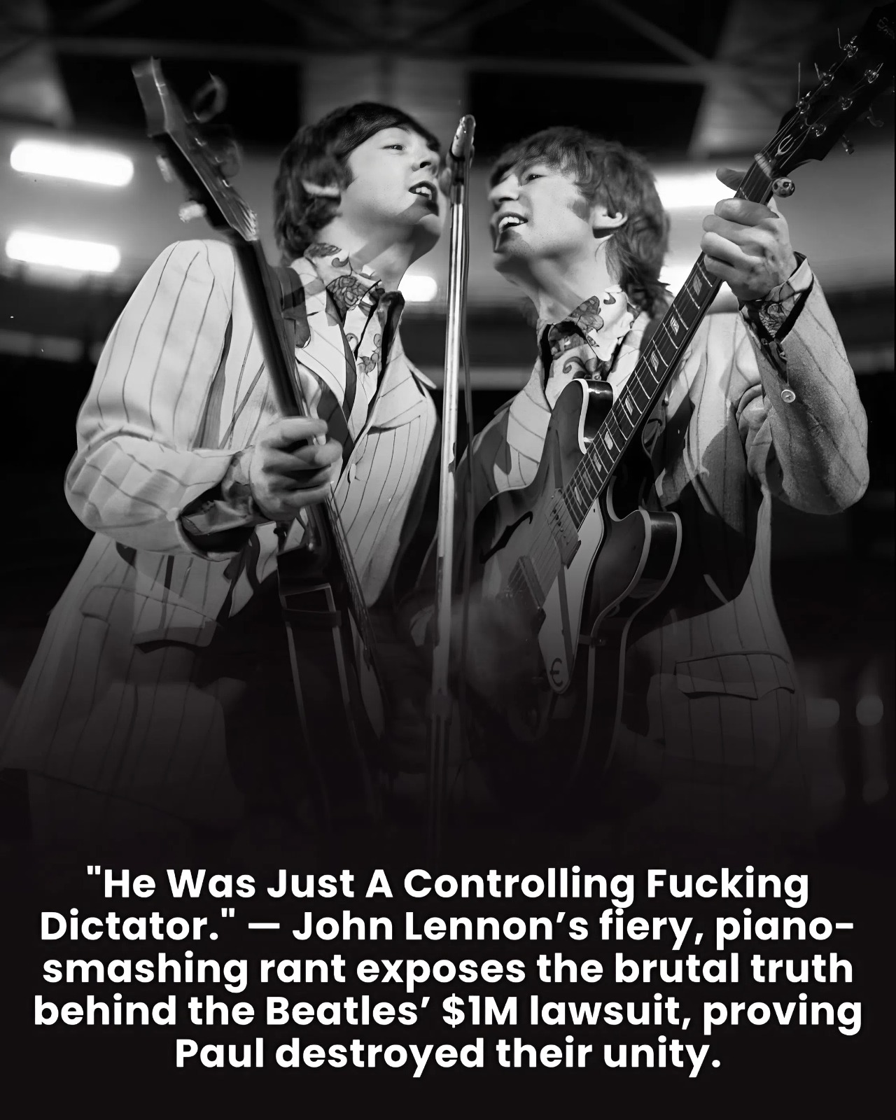 “He Was Just A Controlling Fucking Dictator.” — John Lennon’s fiery, piano-smashing rant exposes the brutal truth behind the Beatles’ $1M lawsuit, proving Paul destroyed their unity.
