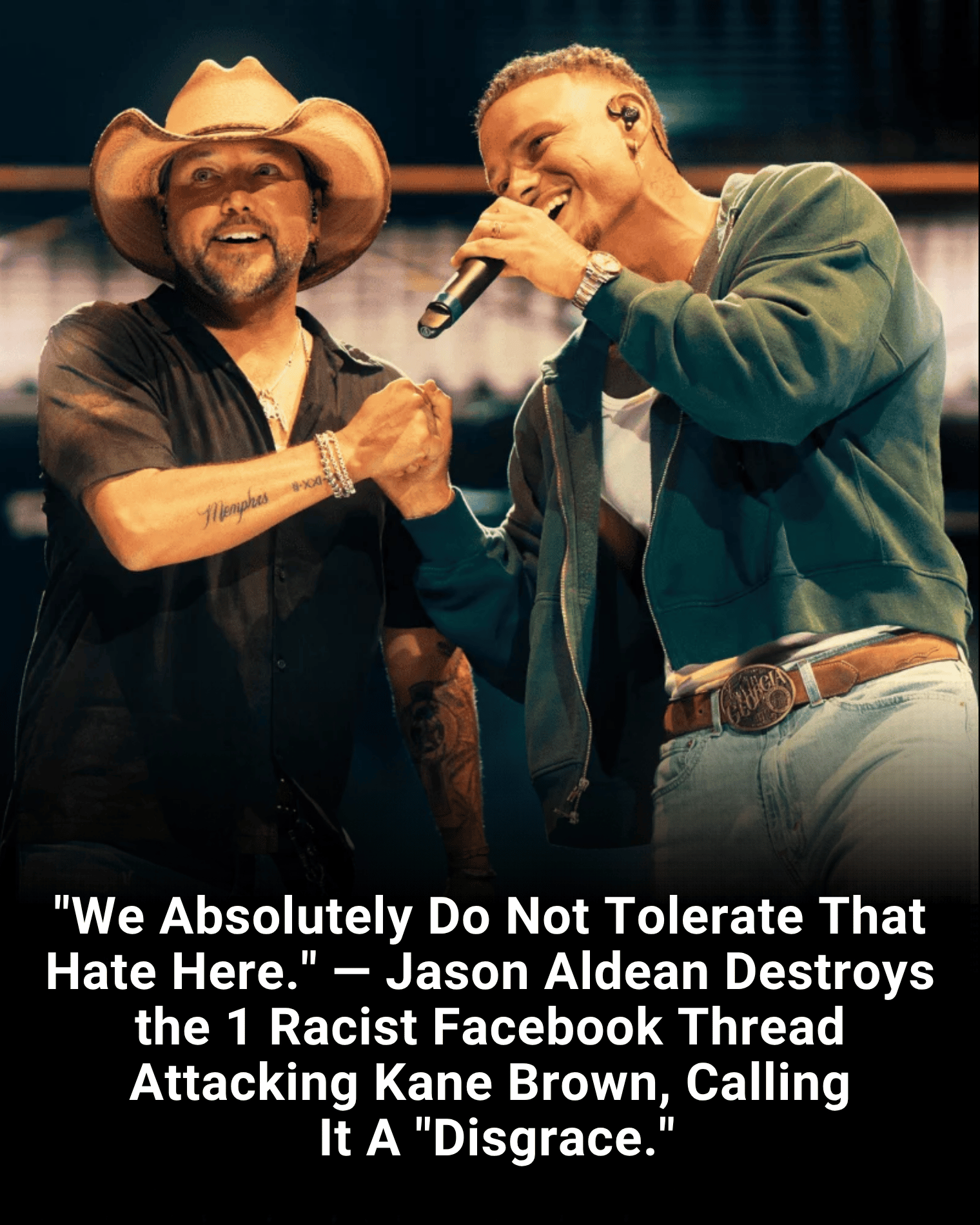“We Absolutely Do Not Tolerate That Hate Here.” — Jason Aldean Destroys the 1 Racist Facebook Thread Attacking Kane Brown, Calling It A “Disgrace.”