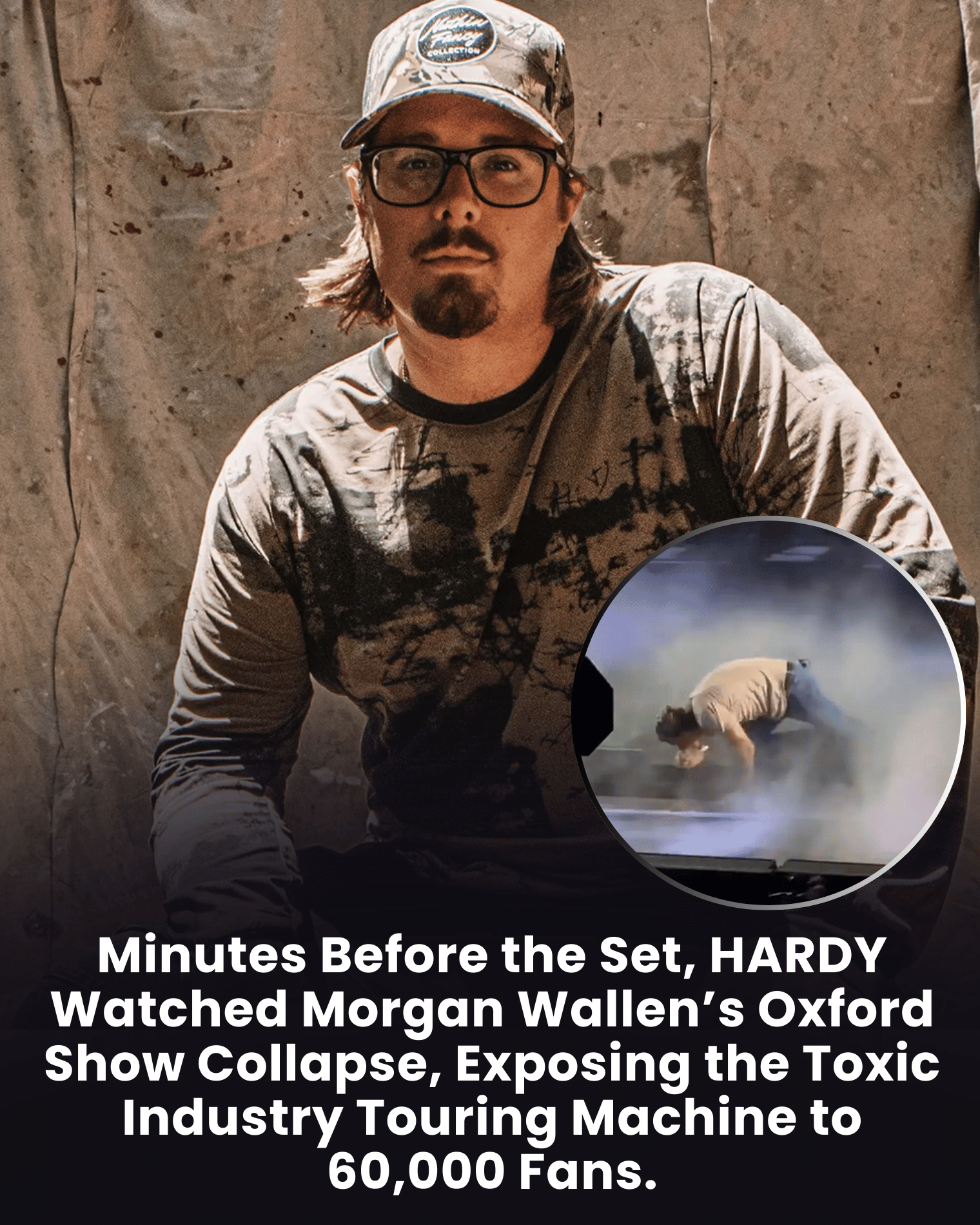Minutes Before the Set, HARDY Watched Morgan Wallen’s Oxford Show Collapse, Exposing the Toxic Industry Touring Machine to 60,000 Fans.