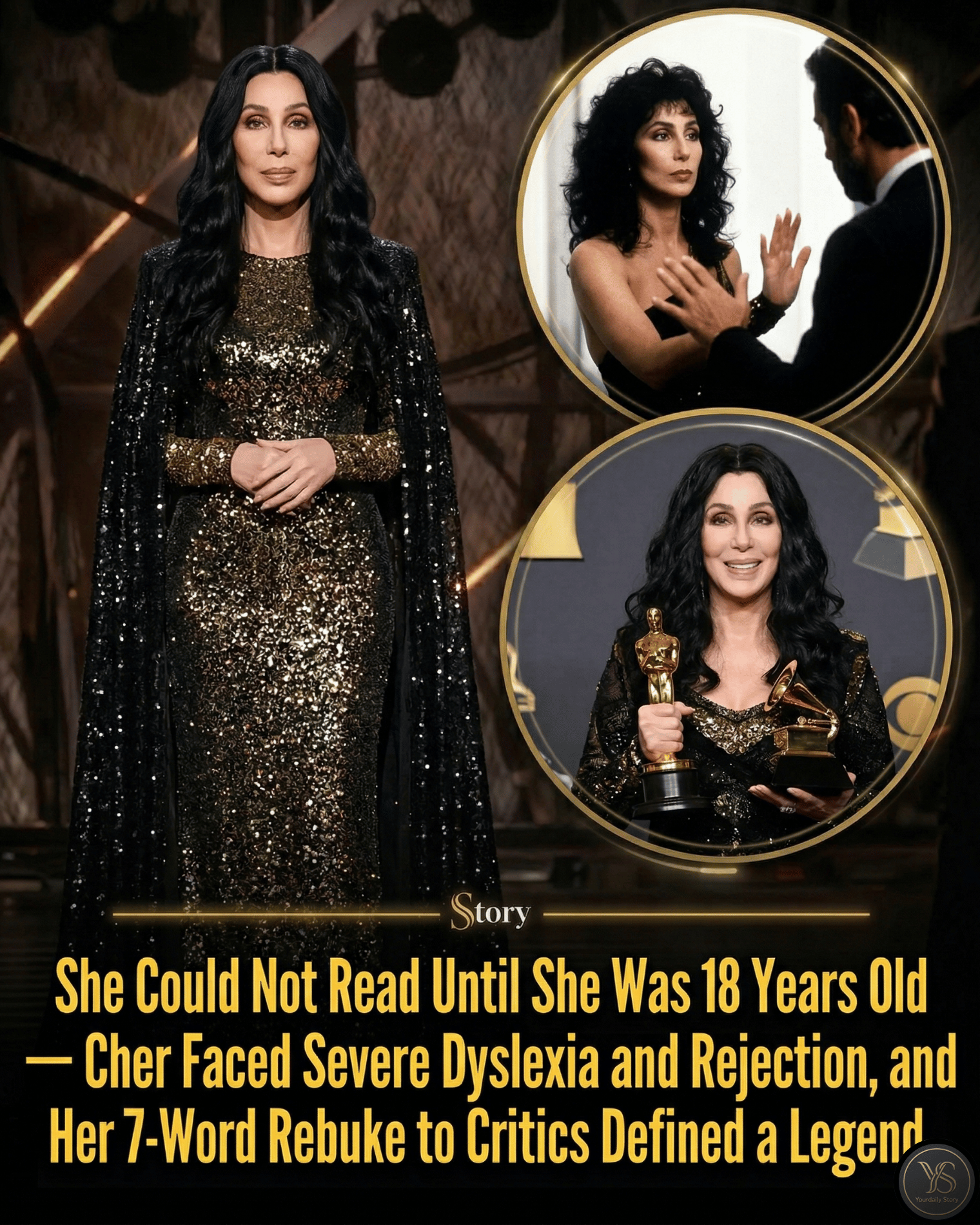She Could Not Read Until She Was 18 Years Old — Cher Faced Severe Dyslexia and Rejection, and Her 7-Word Rebuke to Critics Defined a Legend.