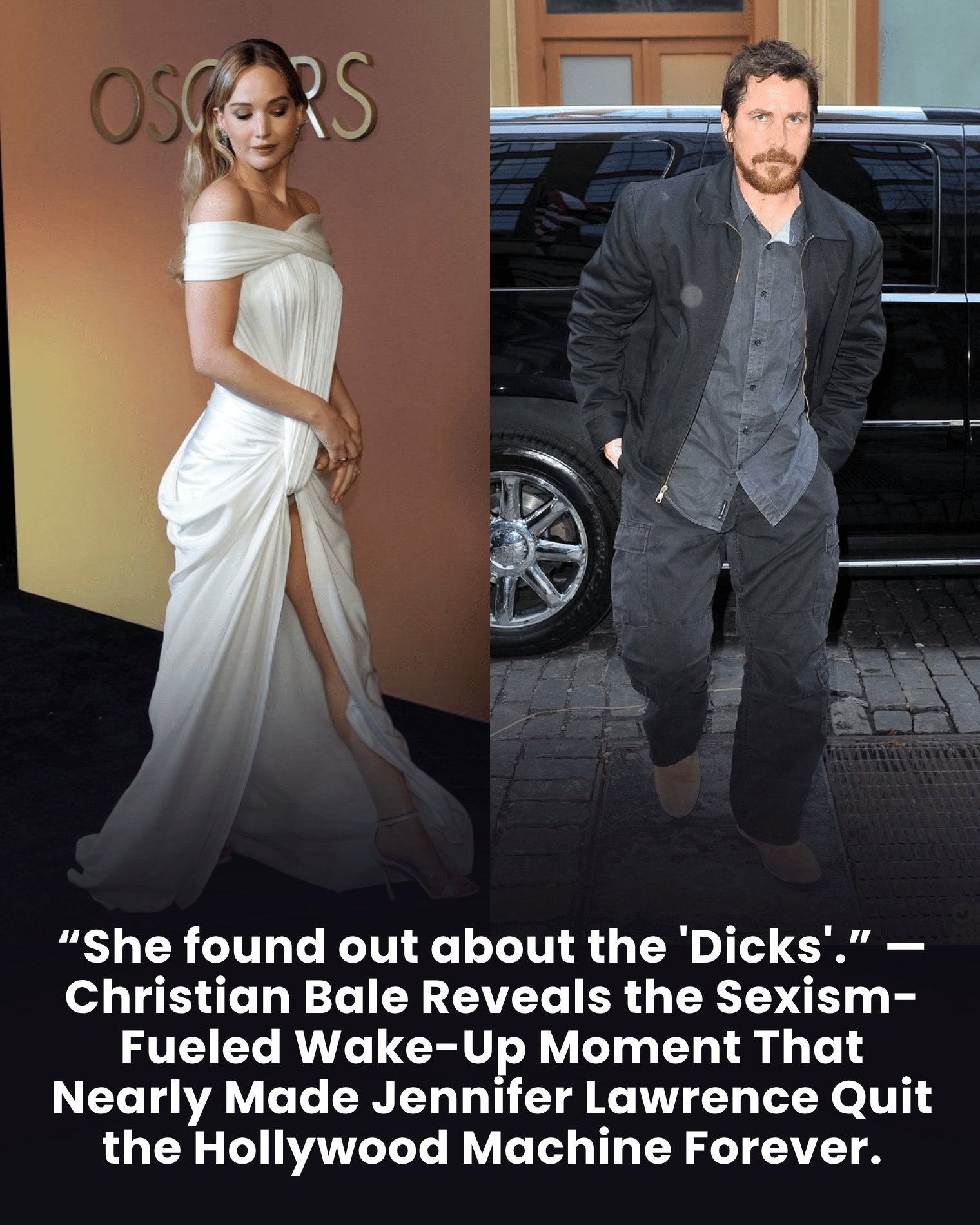 “She found out about the ‘Dicks’.” — Christian Bale Reveals the Sexism-Fueled Wake-Up Moment That Nearly Made Jennifer Lawrence Quit the Hollywood Machine Forever.