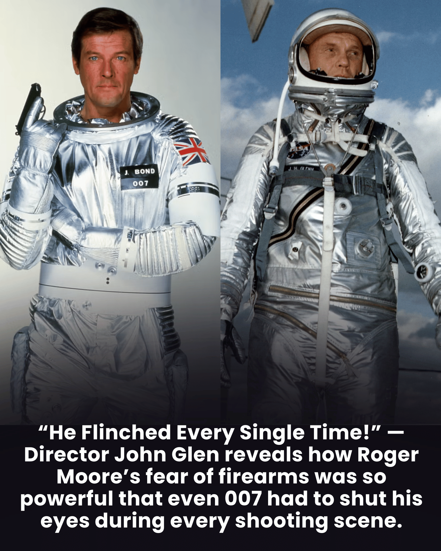 “He Flinched Every Single Time!” — Director John Glen reveals how Roger Moore’s fear of firearms was so powerful that even 007 had to shut his eyes during every shooting scene.