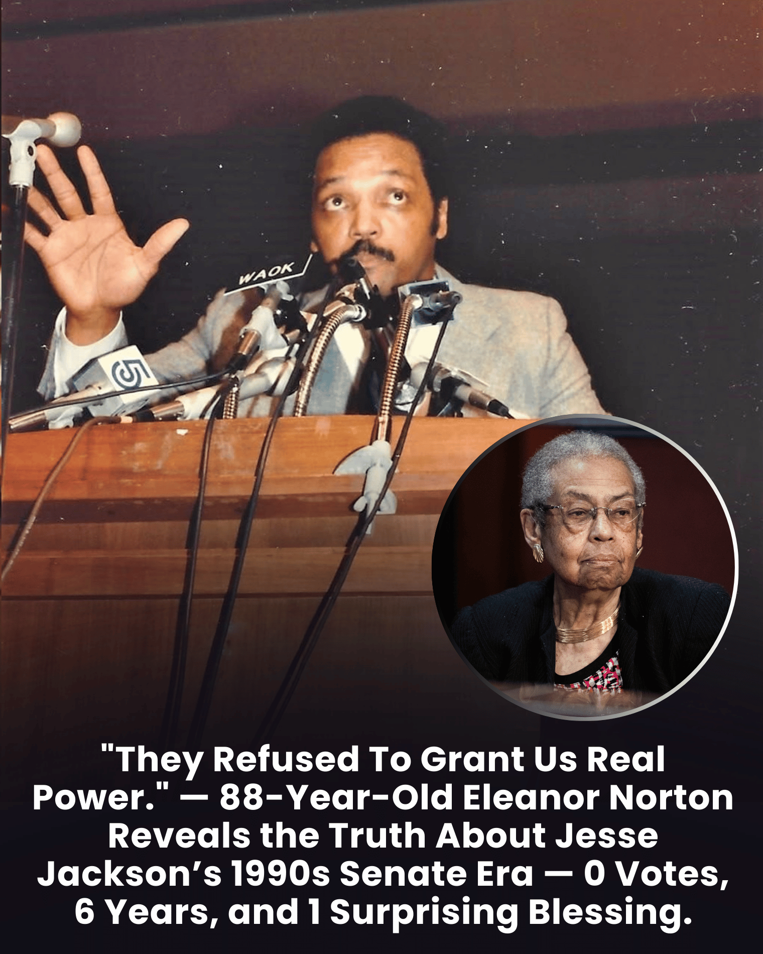 “They Refused To Grant Us Real Power.” — 88-Year-Old Eleanor Norton Reveals the Truth About Jesse Jackson’s 1990s Senate Era — 0 Votes, 6 Years, and 1 Surprising Blessing.