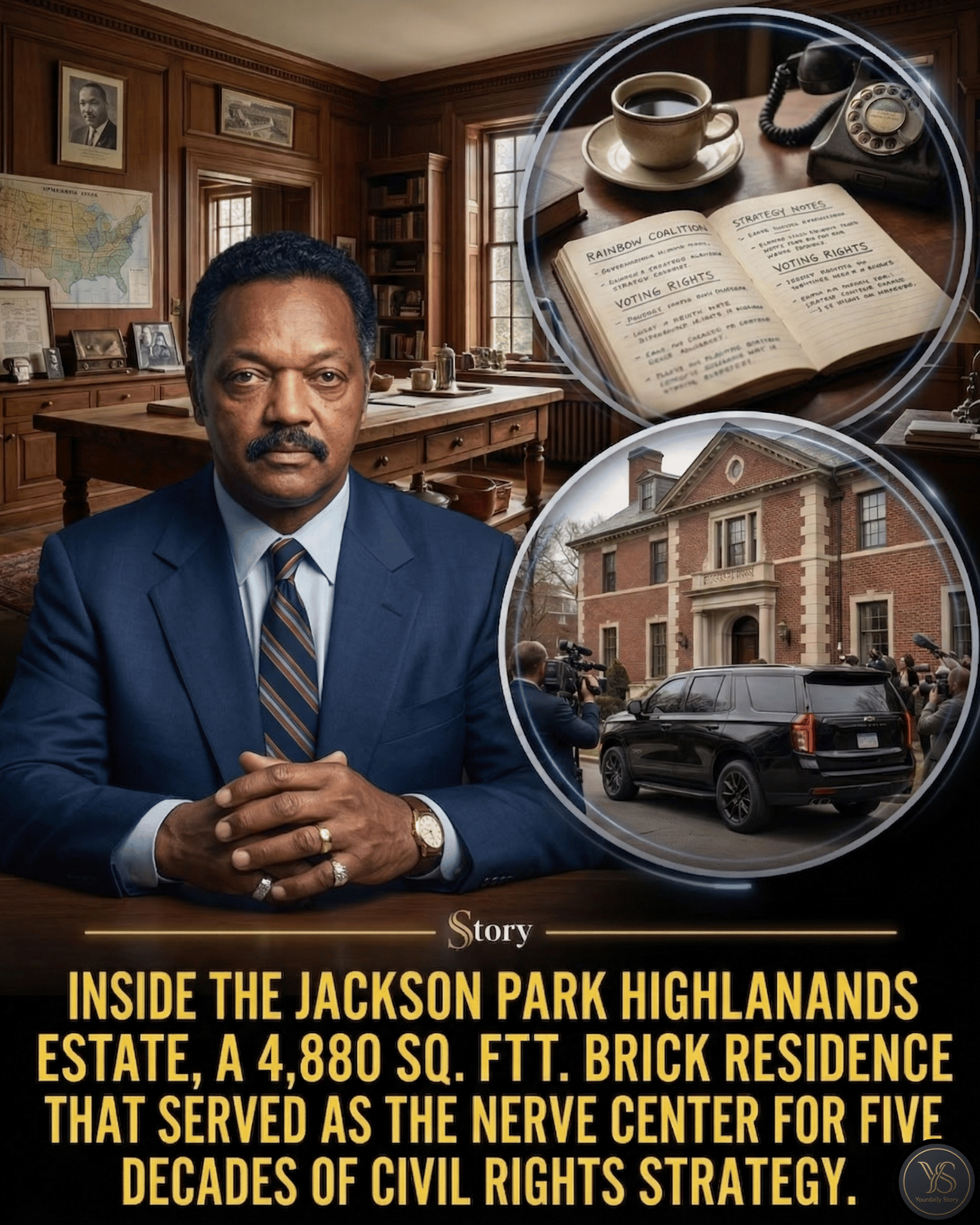 Inside The Jackson Park Highlands estate, a 4,880 sq. ft. brick residence that served as the nerve center for five decades of civil rights strategy.