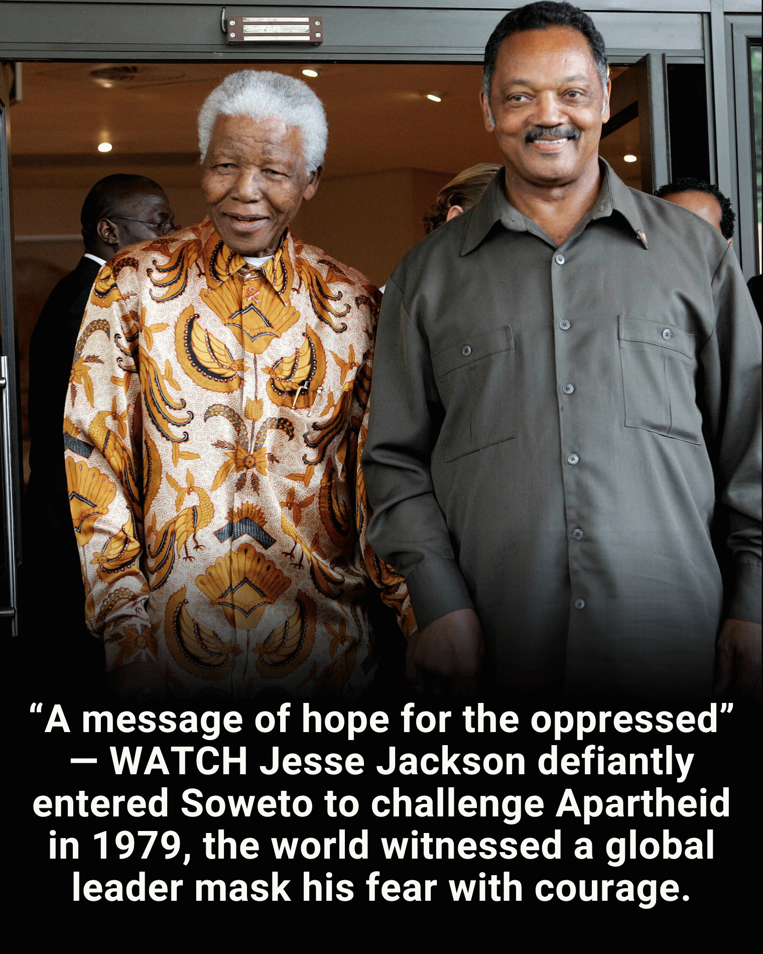 “A message of hope for the oppressed” — WATCH Jesse Jackson defiantly entered Soweto to challenge Apartheid in 1979, the world witnessed a global leader mask his fear with courage.