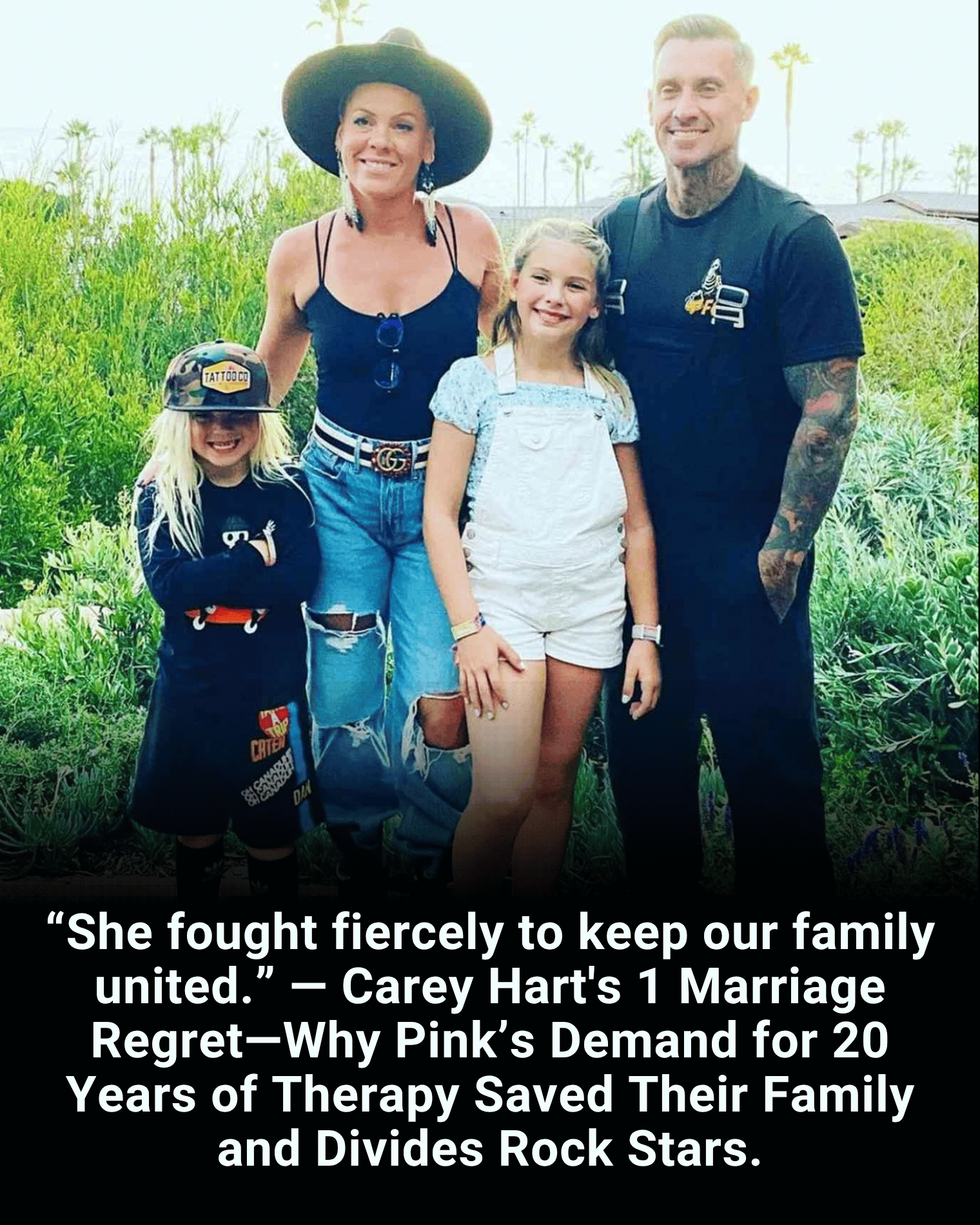 “She fought fiercely to keep our family united.” — Carey Hart’s 1 Marriage Regret—Why Pink’s Demand for 20 Years of Therapy Saved Their Family and Divides Rock Stars.