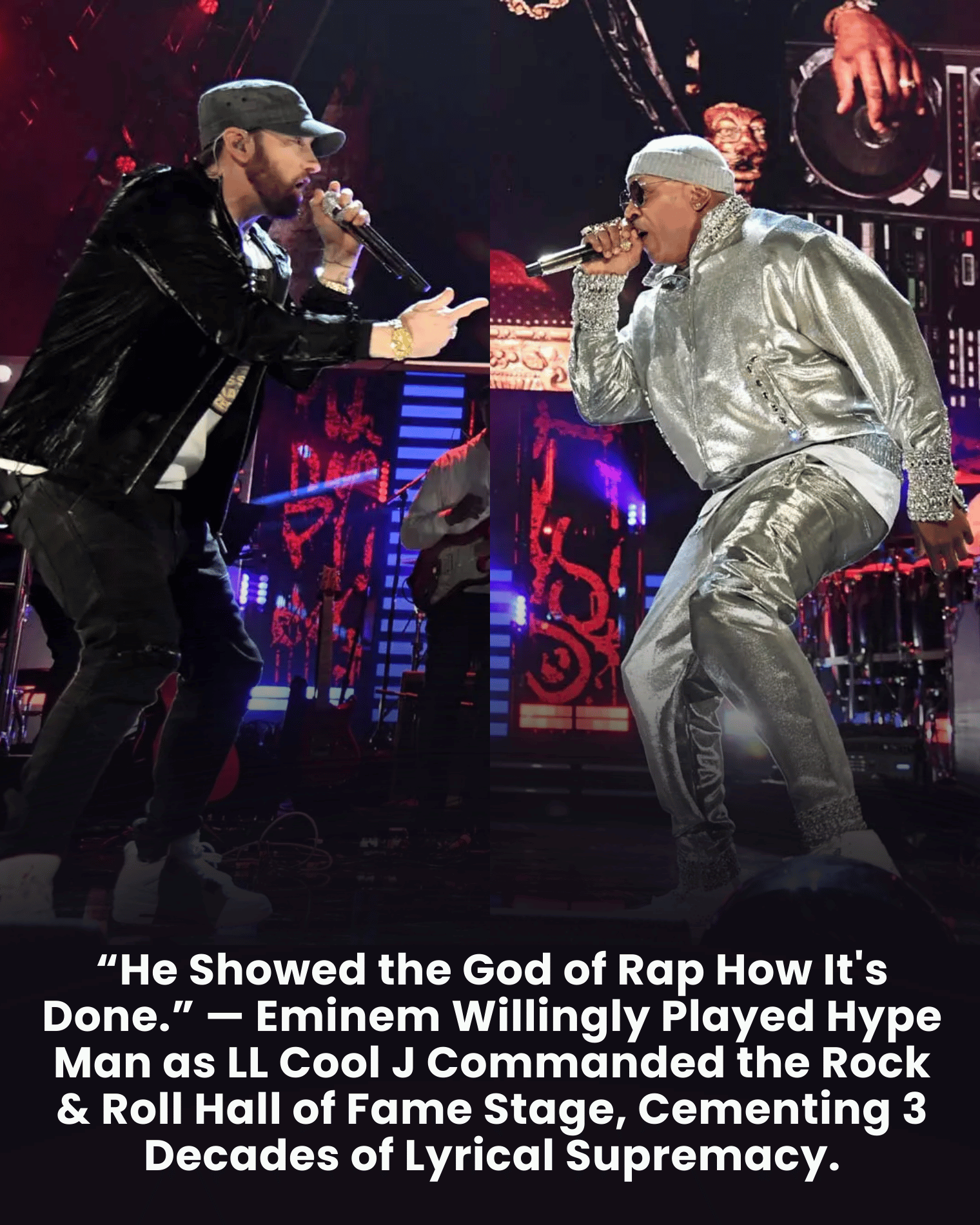 “He Showed the God of Rap How It’s Done.” — Eminem Willingly Played Hype Man as LL Cool J Commanded the Rock & Roll Hall of Fame Stage, Cementing 3 Decades of Lyrical Supremacy.