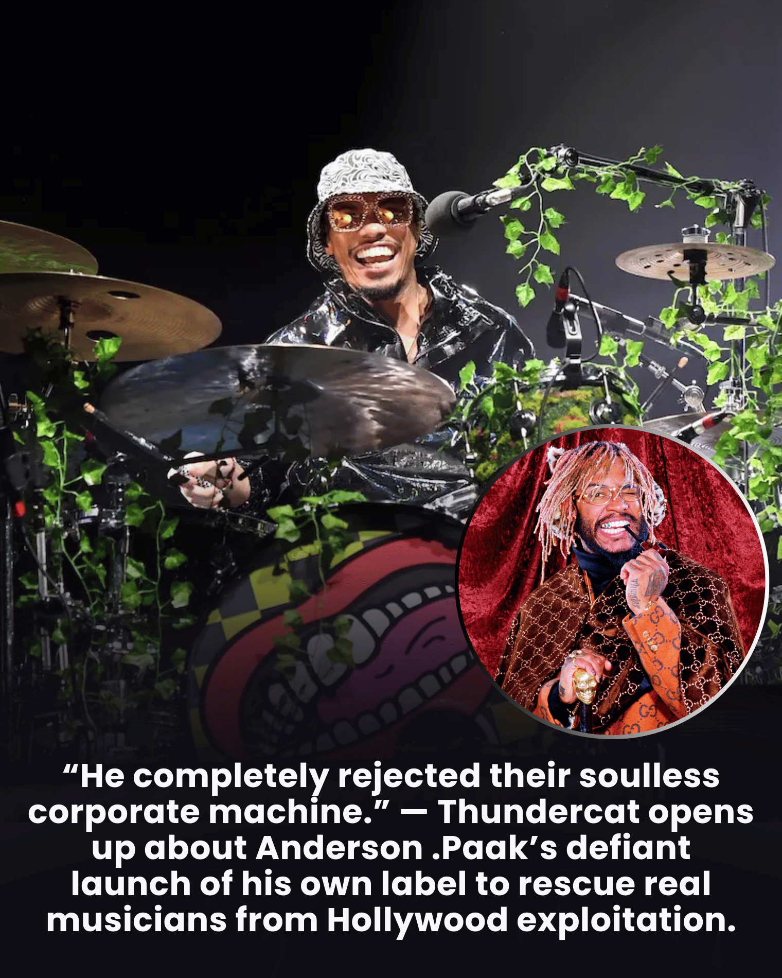 “He completely rejected their soulless corporate machine.” — Thundercat opens up about Anderson .Paak’s defiant launch of his own label to rescue real musicians from Hollywood exploitation.