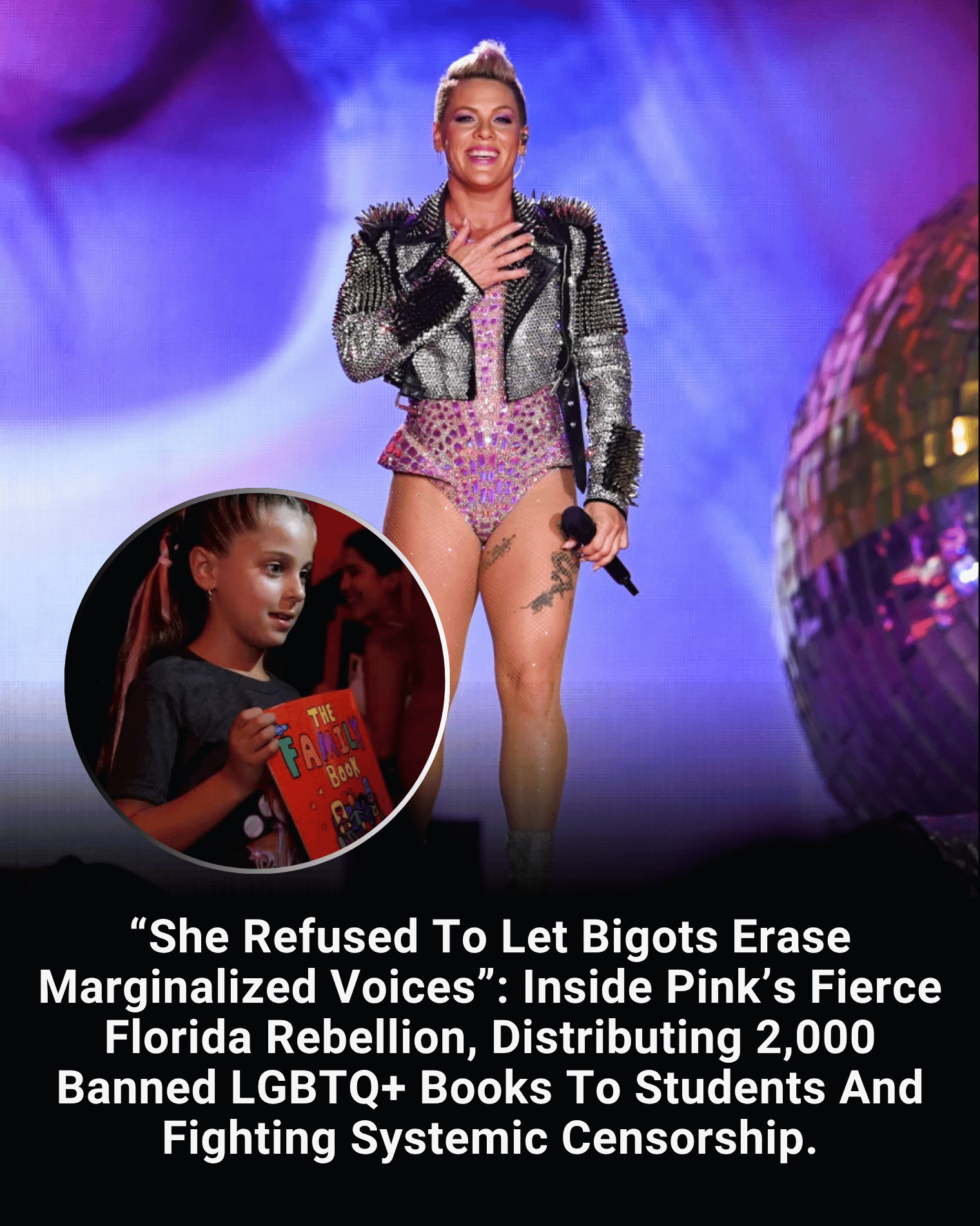“She Refused To Let Bigots Erase Marginalized Voices”: Inside Pink’s Fierce Florida Rebellion, Distributing 2,000 Banned LGBTQ+ Books To Students And Fighting Systemic Censorship.