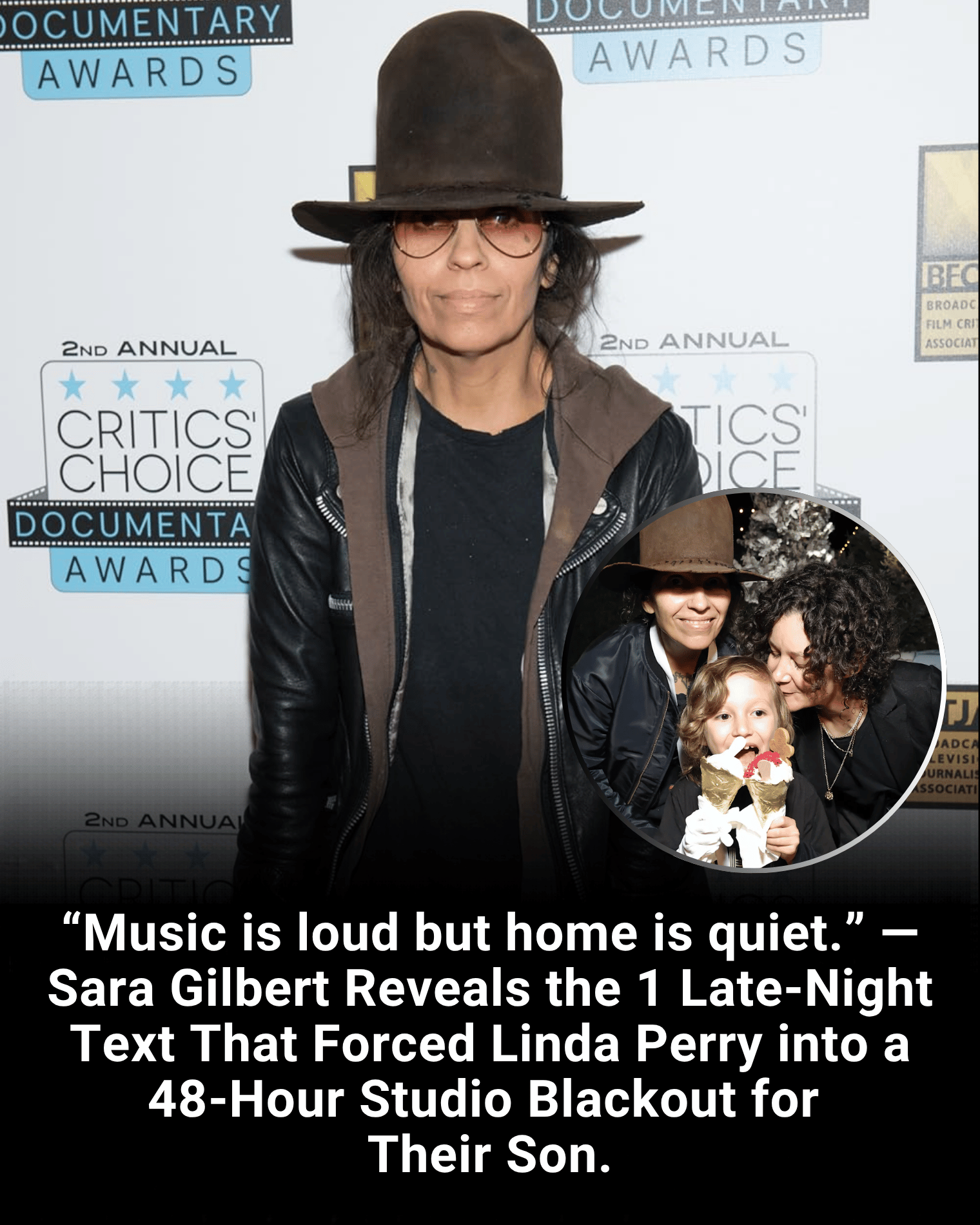“Music is loud but home is quiet.” — Sara Gilbert Reveals the 1 Late-Night Text That Forced Linda Perry into a 48-Hour Studio Blackout for Their Son.