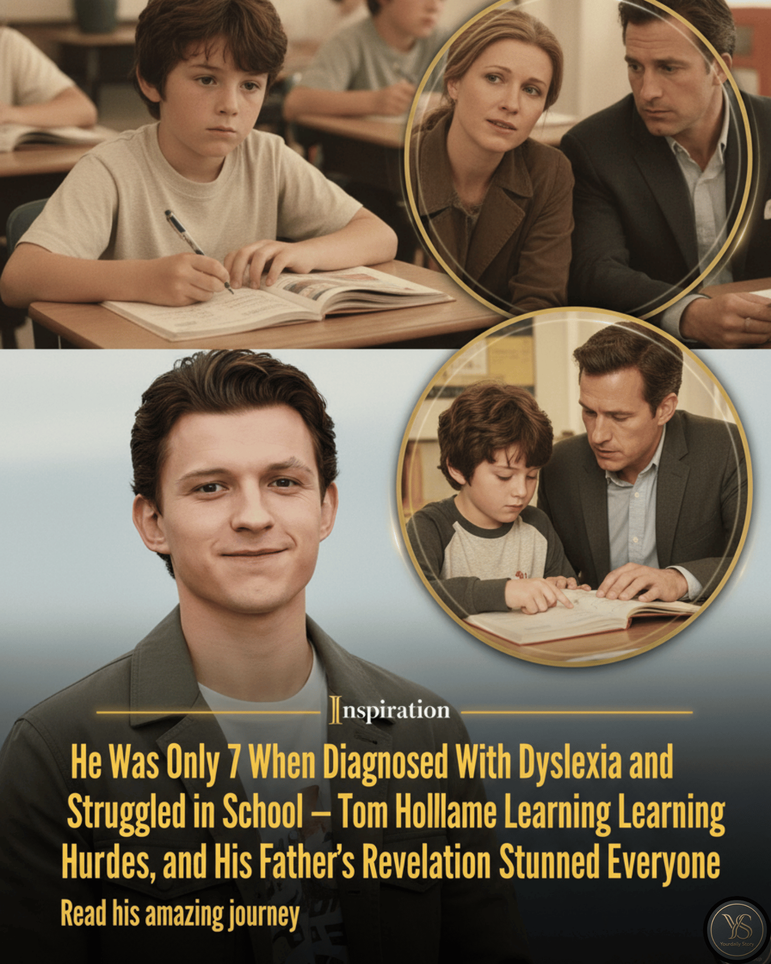 He Was Only 7 When Diagnosed With Dyslexia and Struggled in School — Tom Holland Overcame Learning Hurdles, and His Father’s 7-Word Revelation Stunned Everyone
