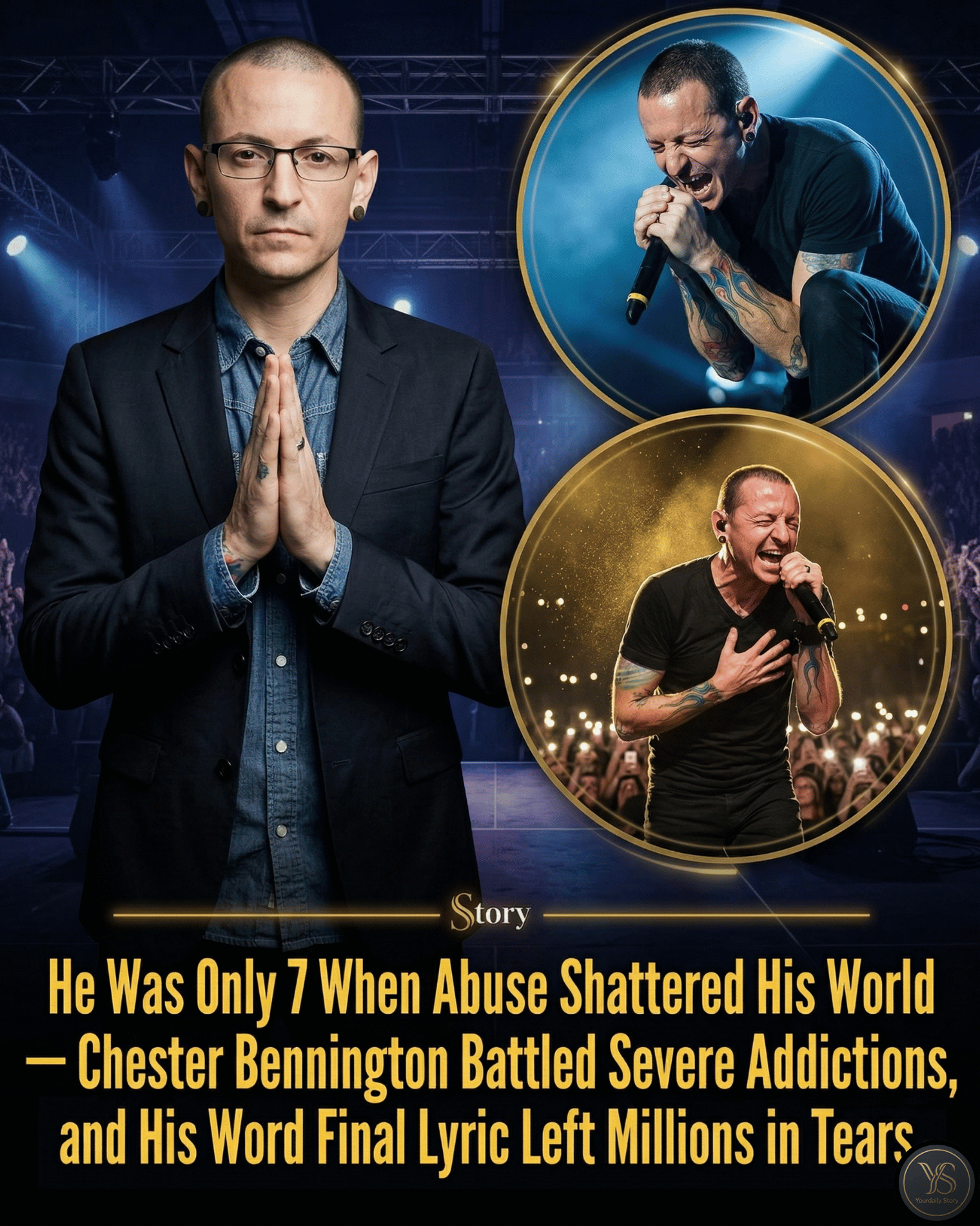 He Was Only 7 When Abuse Shattered His World — Chester Bennington Battled Severe Addictions, and His Word Final Lyric Left Millions in Tears.