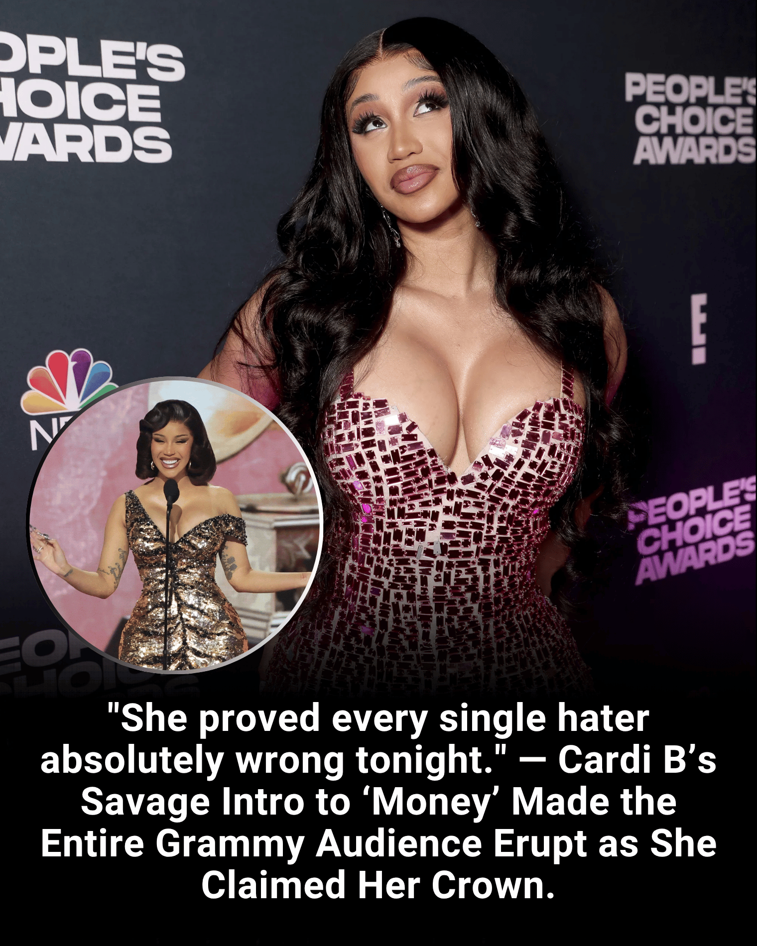 “She proved every single hater absolutely wrong tonight.” — Cardi B’s Savage Intro to ‘Money’ Made the Entire Grammy Audience Erupt as She Claimed Her Crown.