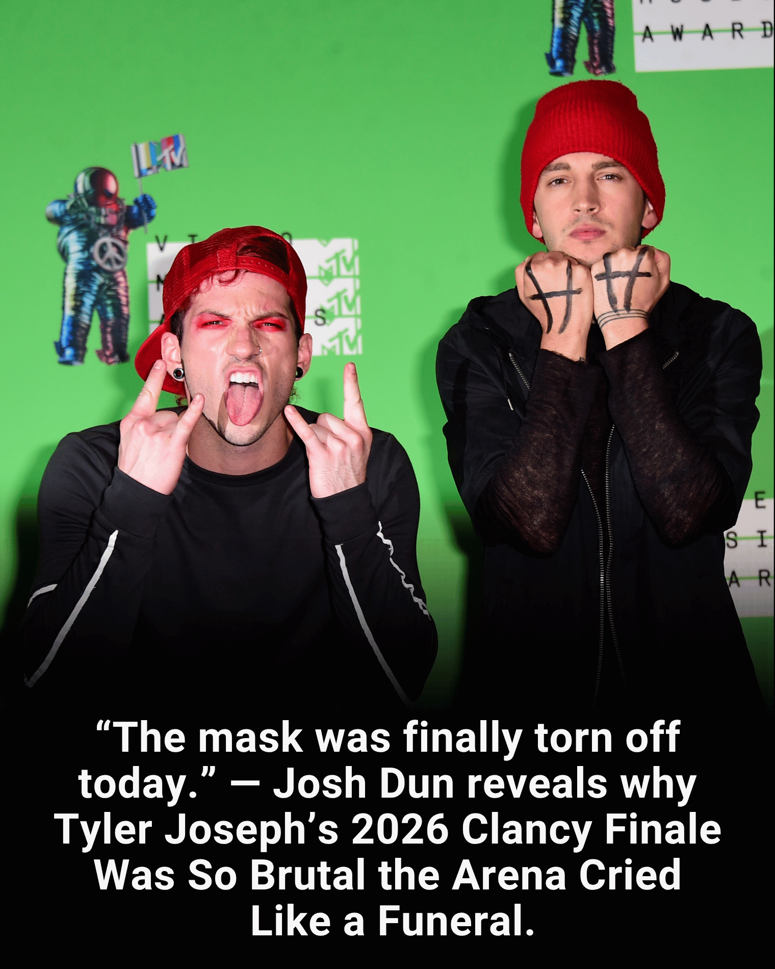 “The mask was finally torn off today.” — Josh Dun reveals why Tyler Joseph’s 2026 Clancy Finale Was So Brutal the Arena Cried Like a Funeral.