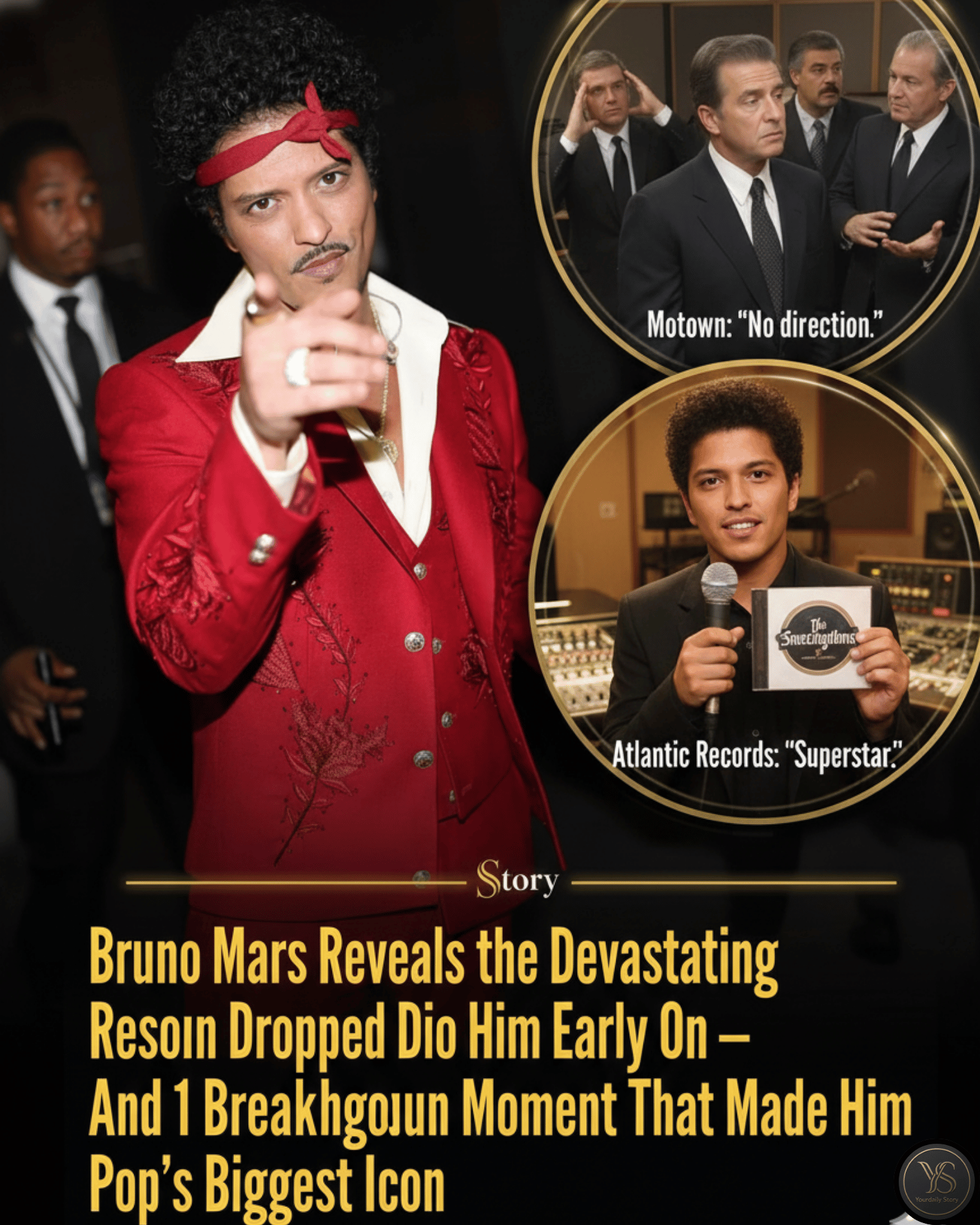 Bruno Mars Reveals the Devastating Reason Motown Dropped Him Early On — And 1 Breakthrough Moment That Made Him Pop’s Biggest Icon.