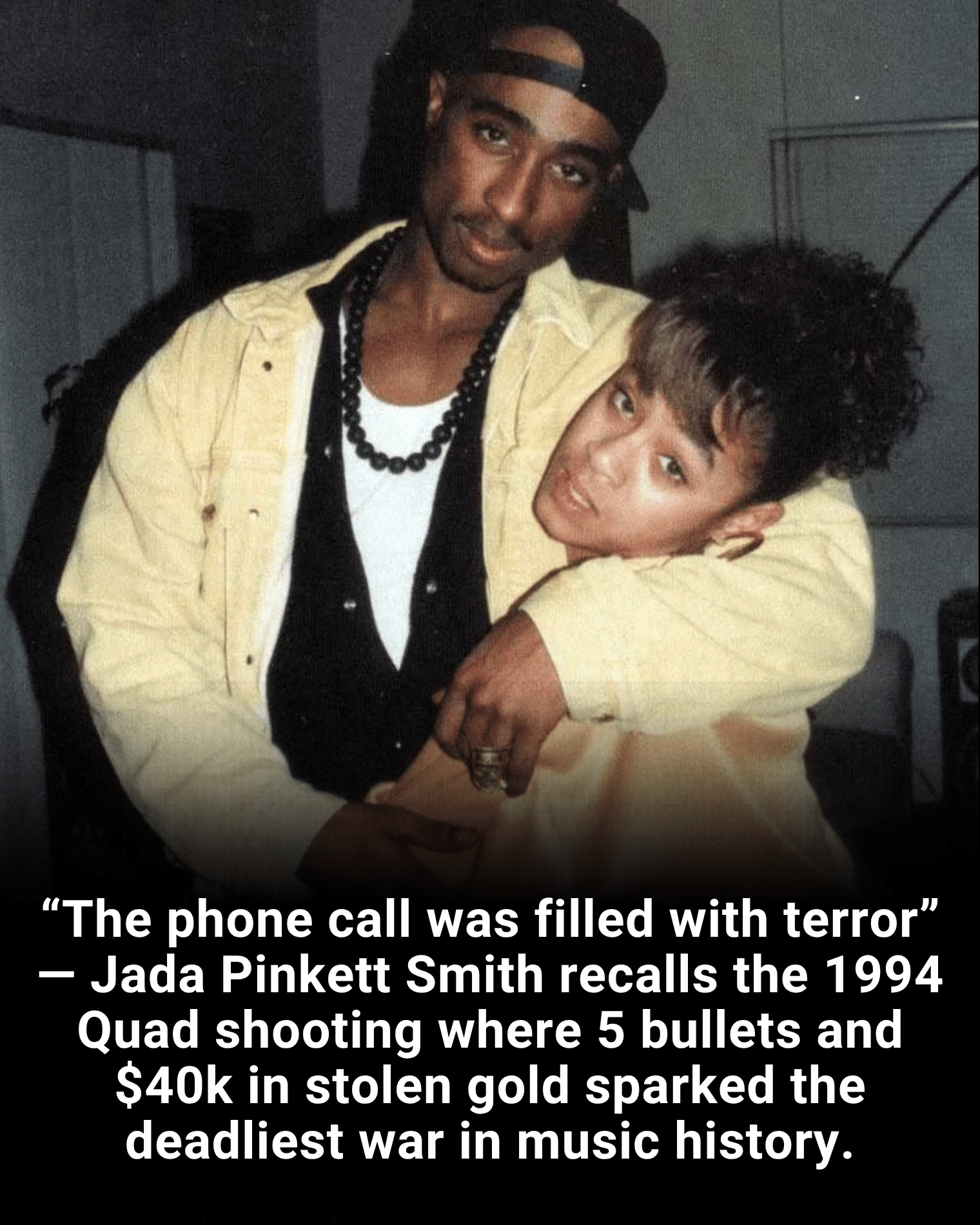 “The phone call was filled with terror” — Jada Pinkett Smith recalls the 1994 Quad shooting where 5 bullets and $40k in stolen gold sparked the deadliest war in music history.