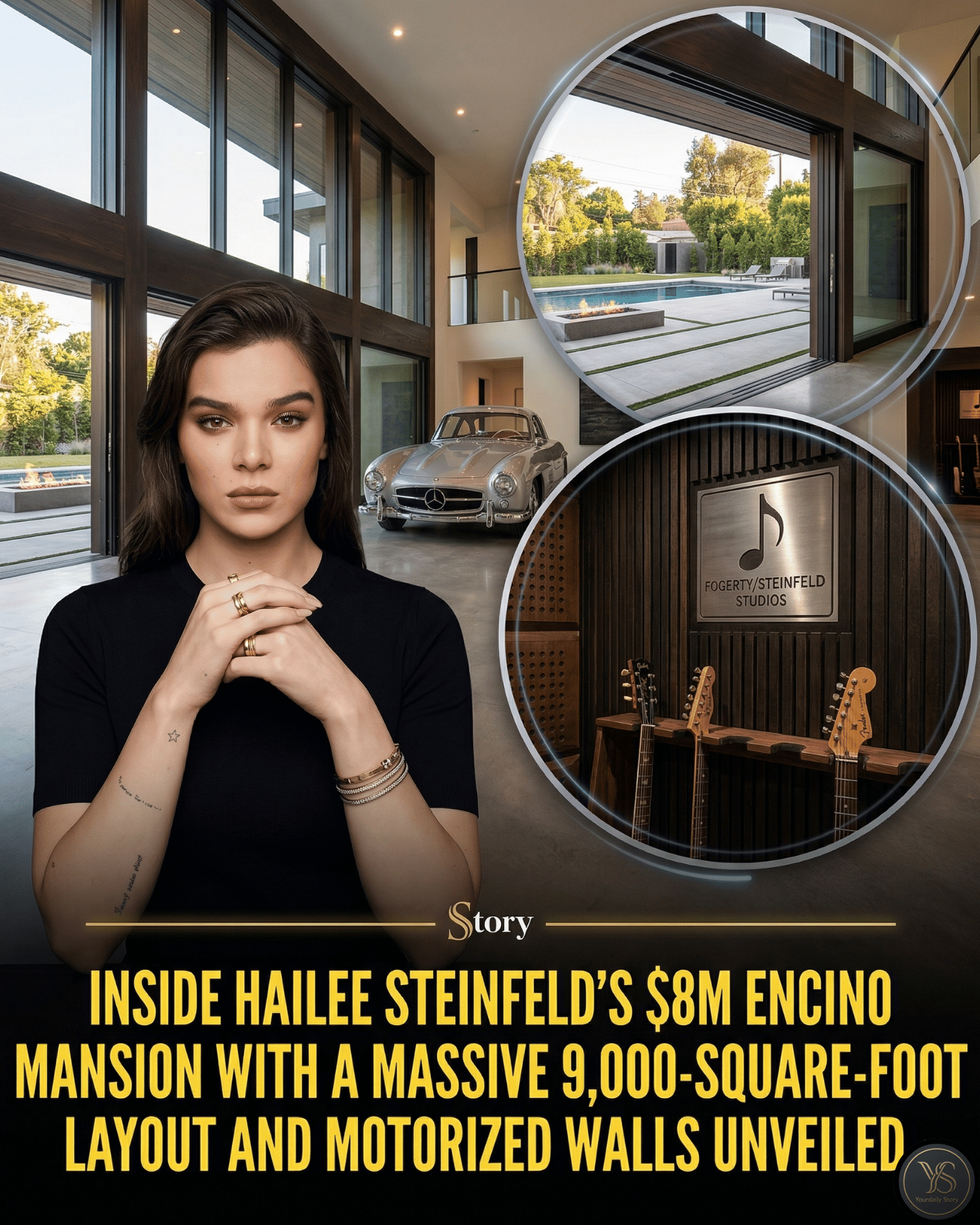 Inside Hailee Steinfeld’s $8M Encino Mansion with a Massive 9,000-Square-Foot Layout and Motorized Walls Unveiled.