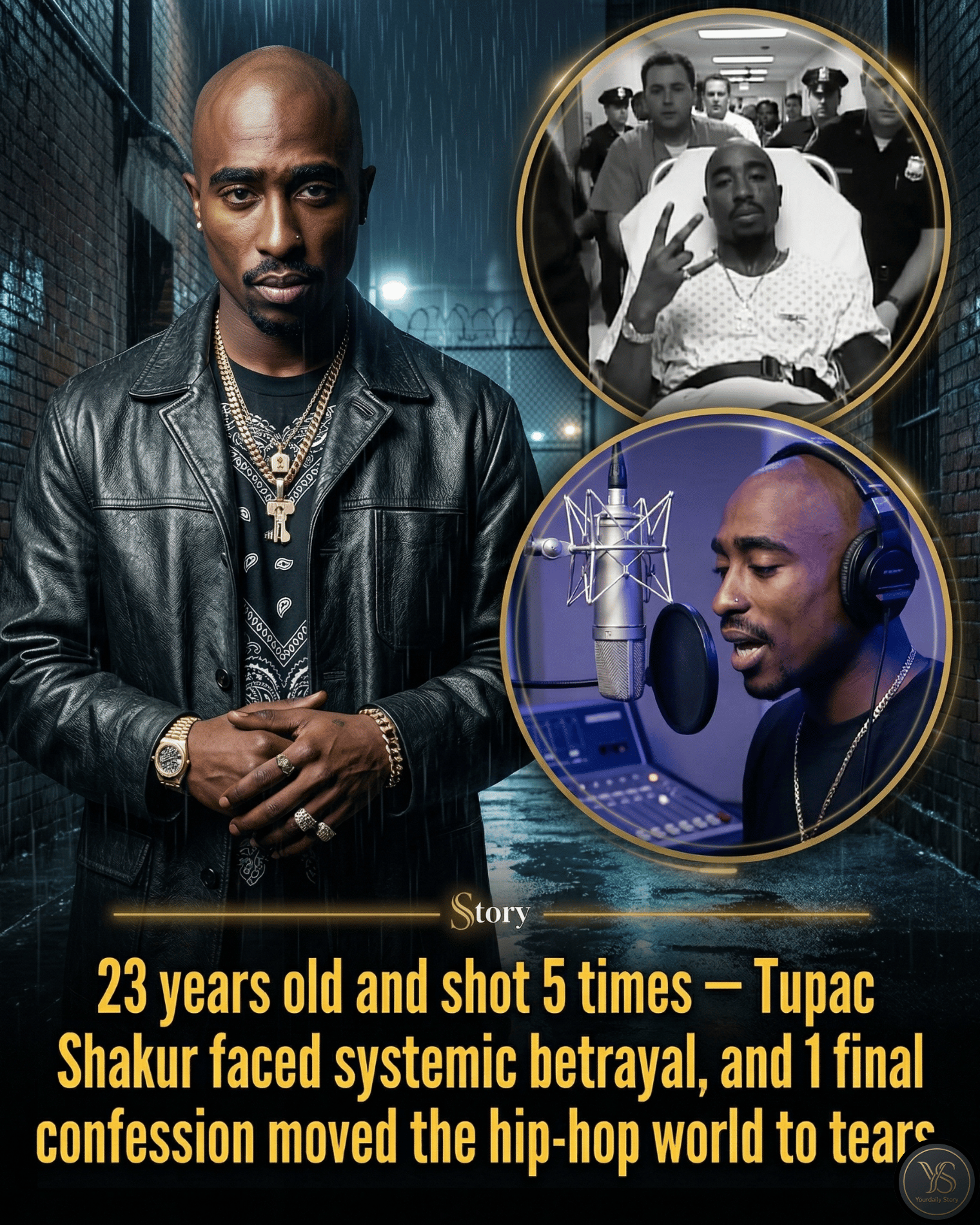 23 years old and shot 5 times — Tupac Shakur faced systemic betrayal, and 1 final confession moved the hip-hop world to tears.