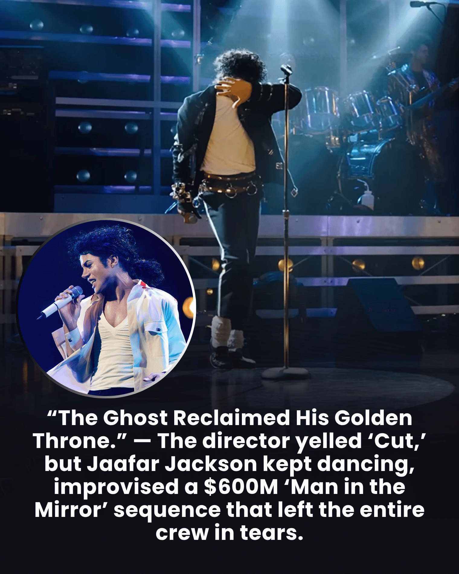 “The Ghost Reclaimed His Golden Throne.” — The director yelled ‘Cut,’ but Jaafar Jackson kept dancing, improvised a $600M ‘Man in the Mirror’ sequence that left the entire crew in tears.