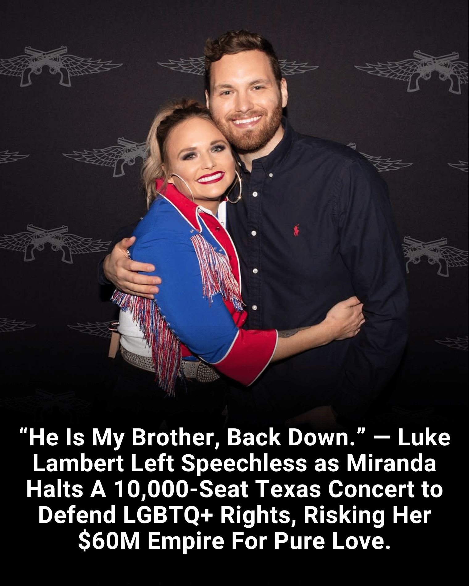 “He Is My Brother, Back Down.” — Luke Lambert Left Speechless as Miranda Halts A 10,000-Seat Texas Concert to Defend LGBTQ+ Rights, Risking Her $60M Empire For Pure Love.