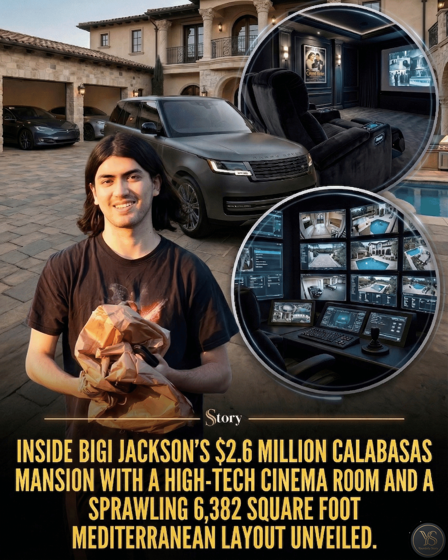 Inside Bigi Jackson’s $2.6 million Calabasas mansion with a high-tech cinema room and a sprawling 6,382 square foot Mediterranean layout Unveiled.
