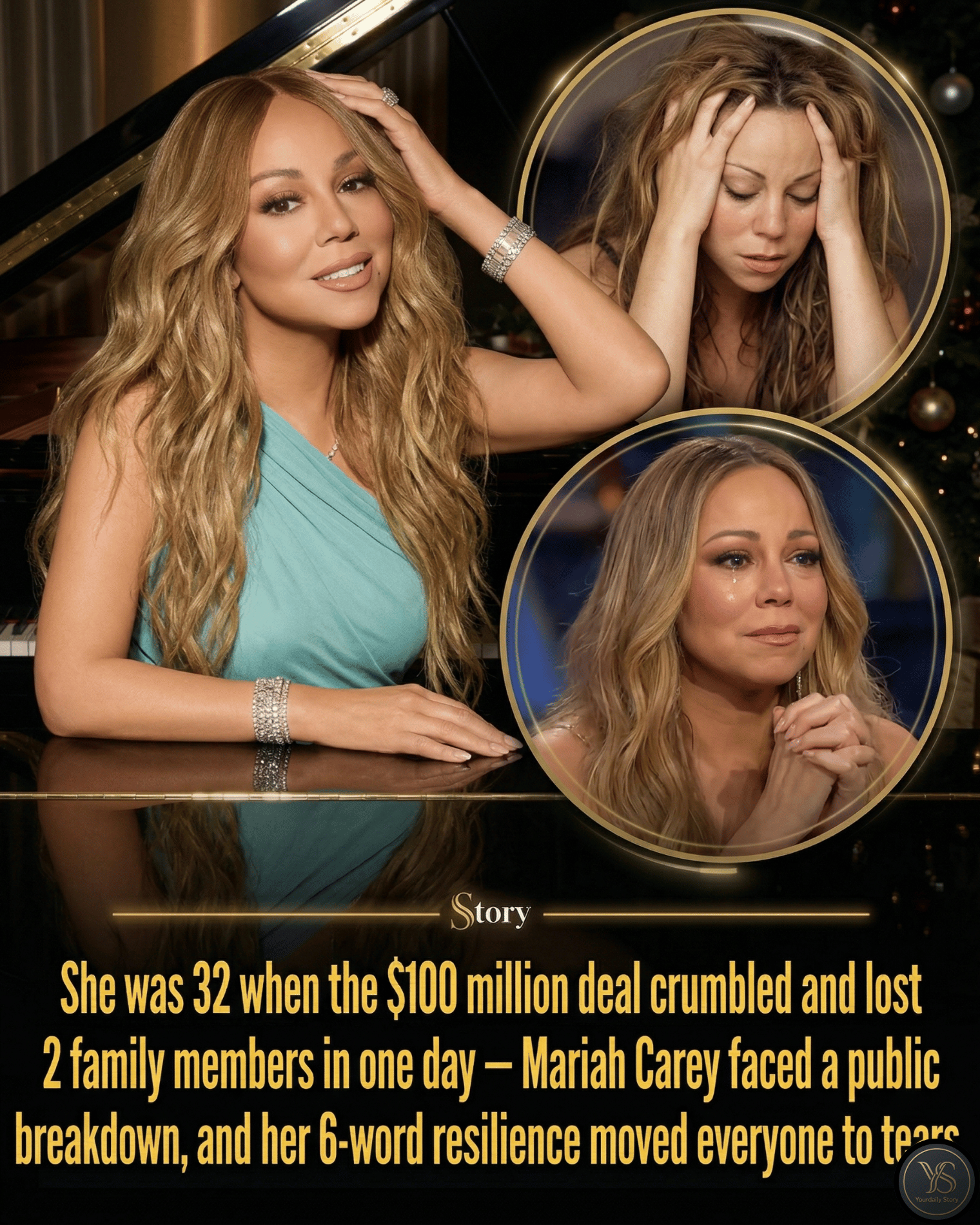 She was 32 when the $100 million deal crumbled and lost 2 family members in one day — Mariah Carey faced a public breakdown, and her 6-word resilience moved everyone to tears.