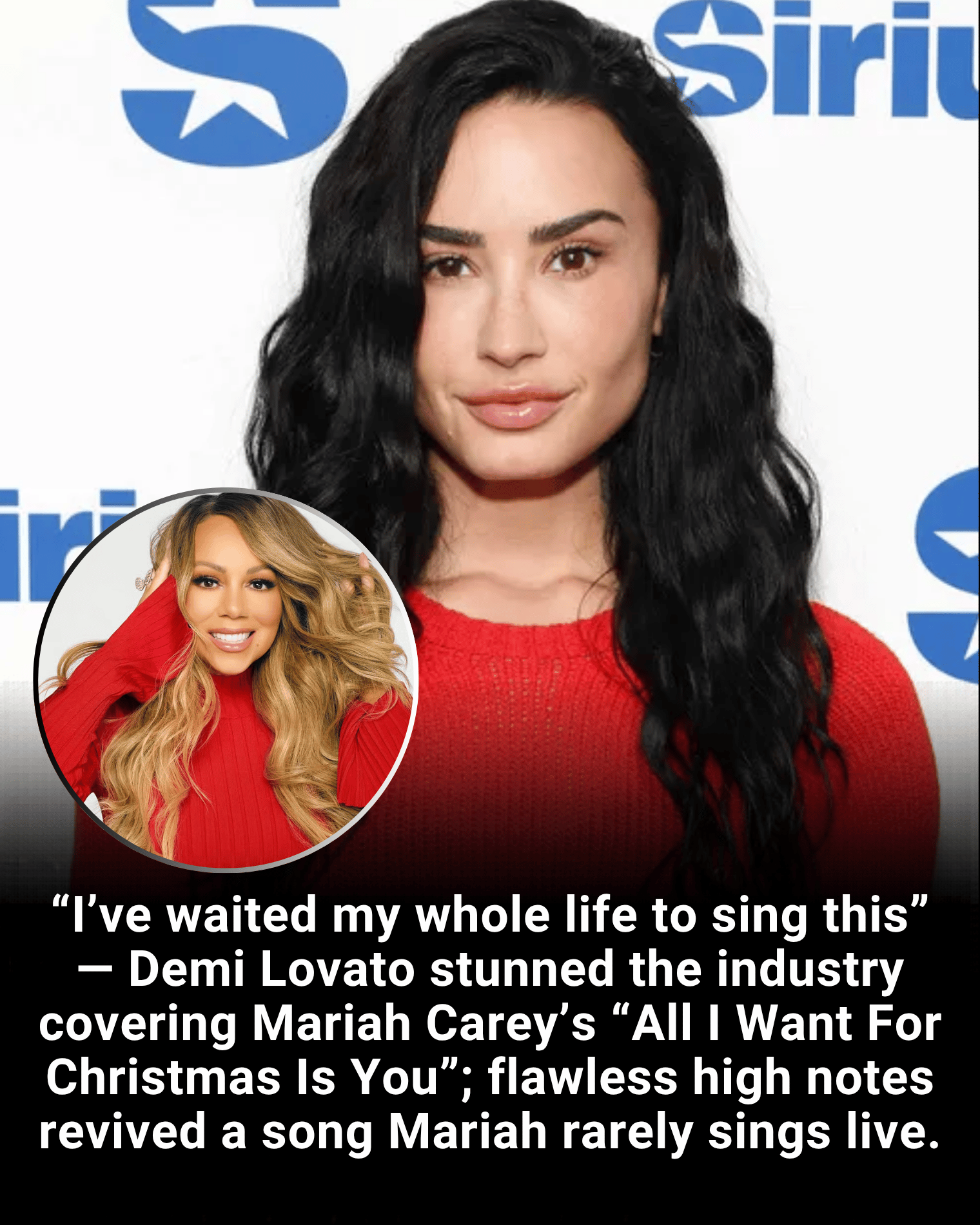 “I’ve waited my whole life to sing this” — Demi Lovato stunned the industry covering Mariah Carey’s “All I Want For Christmas Is You”; flawless high notes revived a song Mariah rarely sings live.
