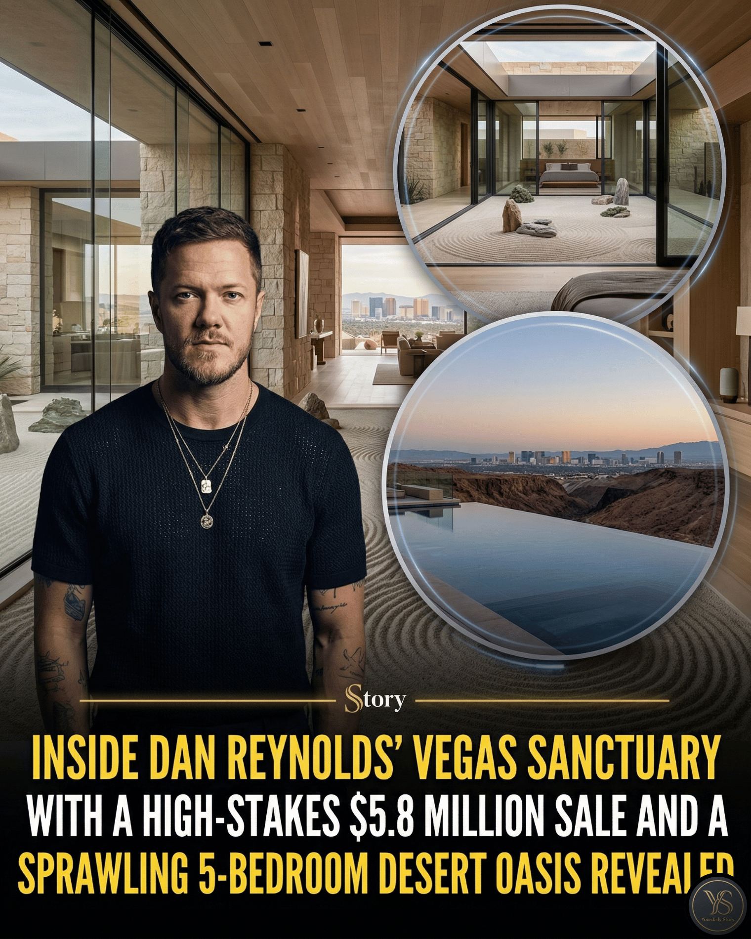 Inside Dan Reynolds’ Vegas sanctuary with a high-stakes $5.8 million sale and a sprawling 5-bedroom desert oasis revealed.
