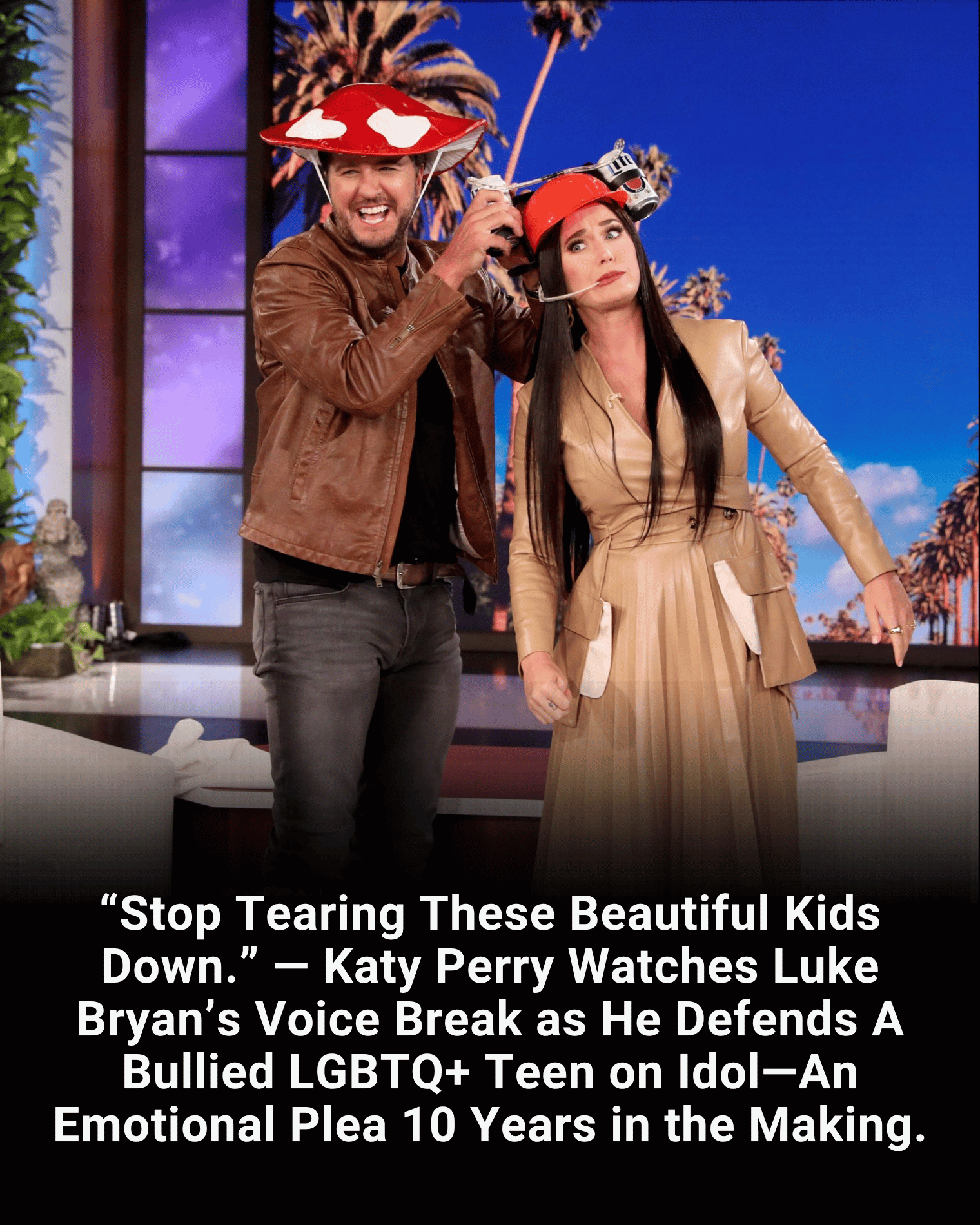 “Stop Tearing These Beautiful Kids Down.” — Katy Perry Watches Luke Bryan’s Voice Break as He Defends A Bullied LGBTQ+ Teen on Idol—An Emotional Plea 10 Years in the Making.