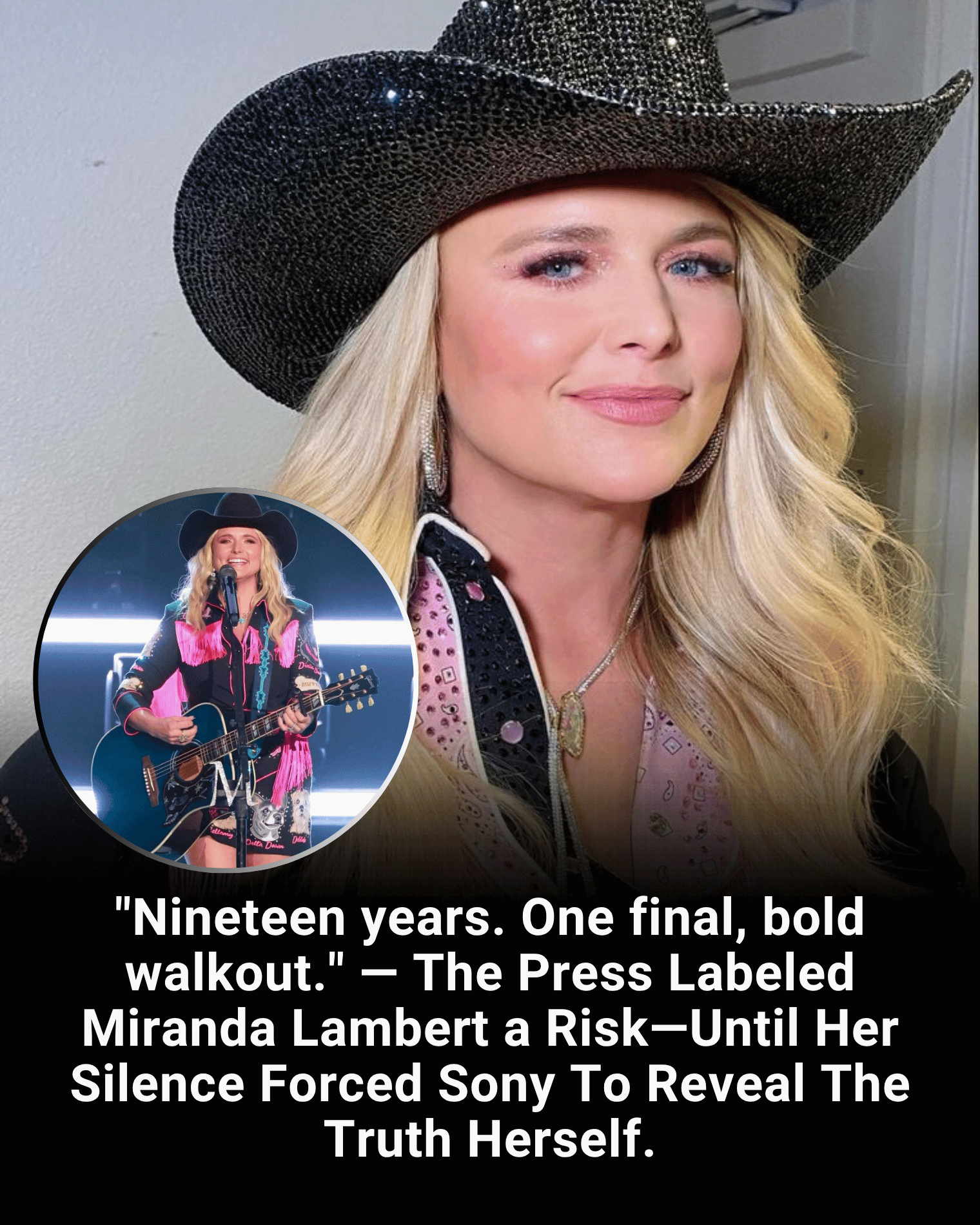 “Nineteen years. One final, bold walkout.” — The Press Labeled Miranda Lambert a Risk—Until Her Silence Forced Sony To Reveal The Truth Herself.