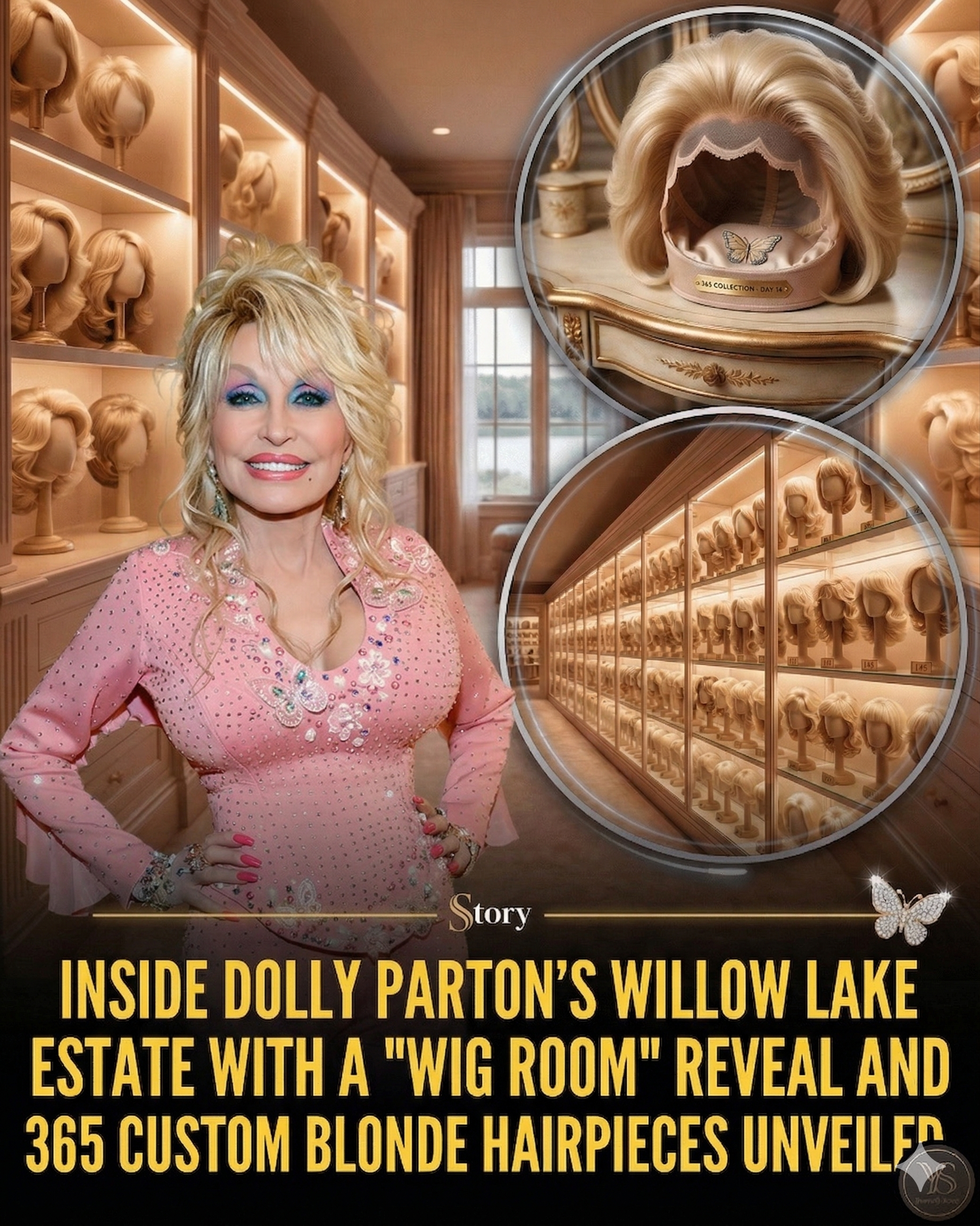 Inside Dolly Parton’s Willow Lake Estate with a “Wig Room” reveal and 365 custom blonde hairpieces Unveiled.