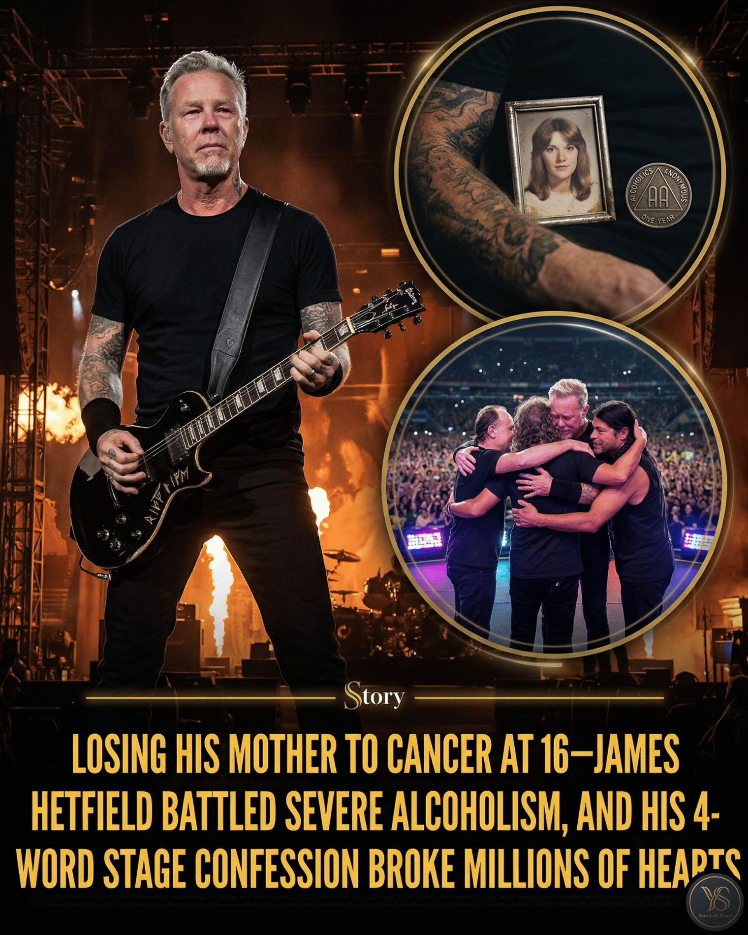 Losing His Mother to Cancer at 16—James Hetfield Battled Severe Alcoholism, and His 4-Word Stage Confession Broke Millions of Hearts