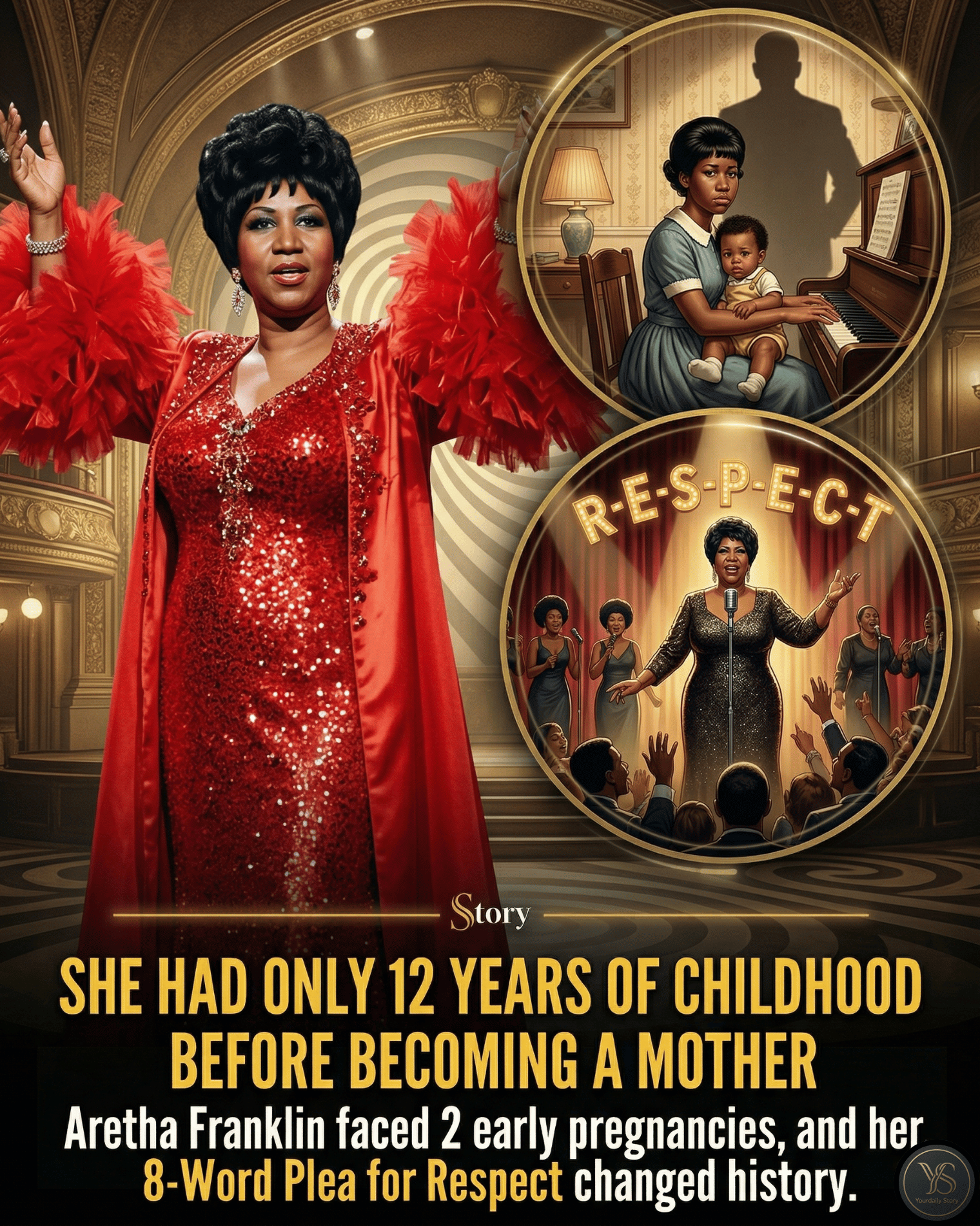 She Had Only 12 Years of Childhood Before Becoming a Mother — Aretha Franklin Faced 2 Early Pregnancies, and Her 8-Word Plea for Respect Changed History.