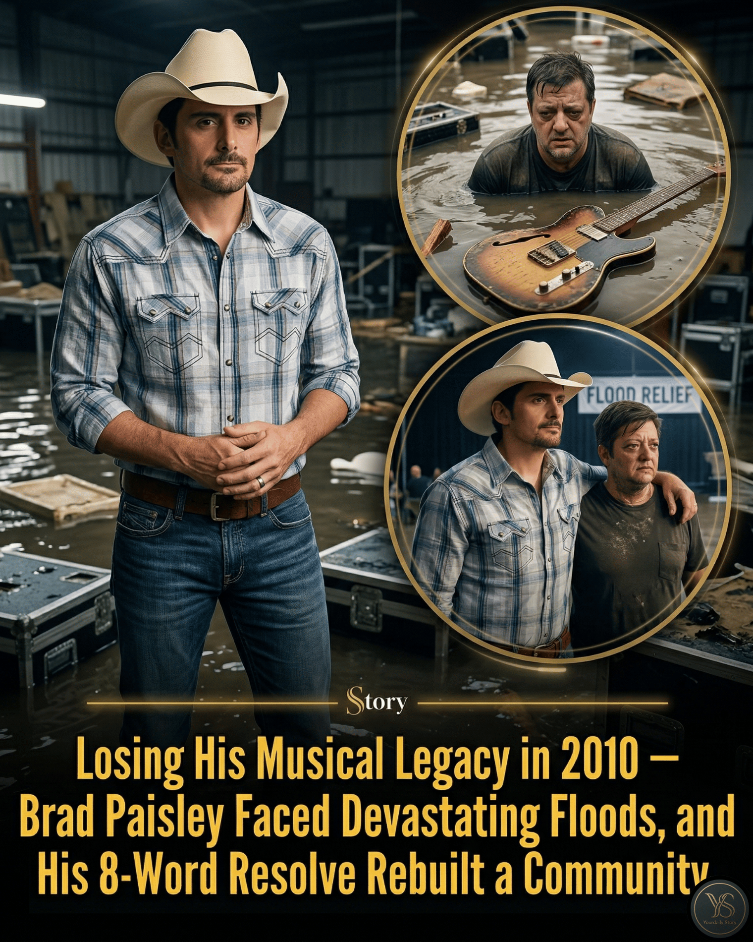 Losing His Musical Legacy in 2010 — Brad Paisley Faced Devastating Floods, and His 8-Word Resolve Rebuilt a Community.