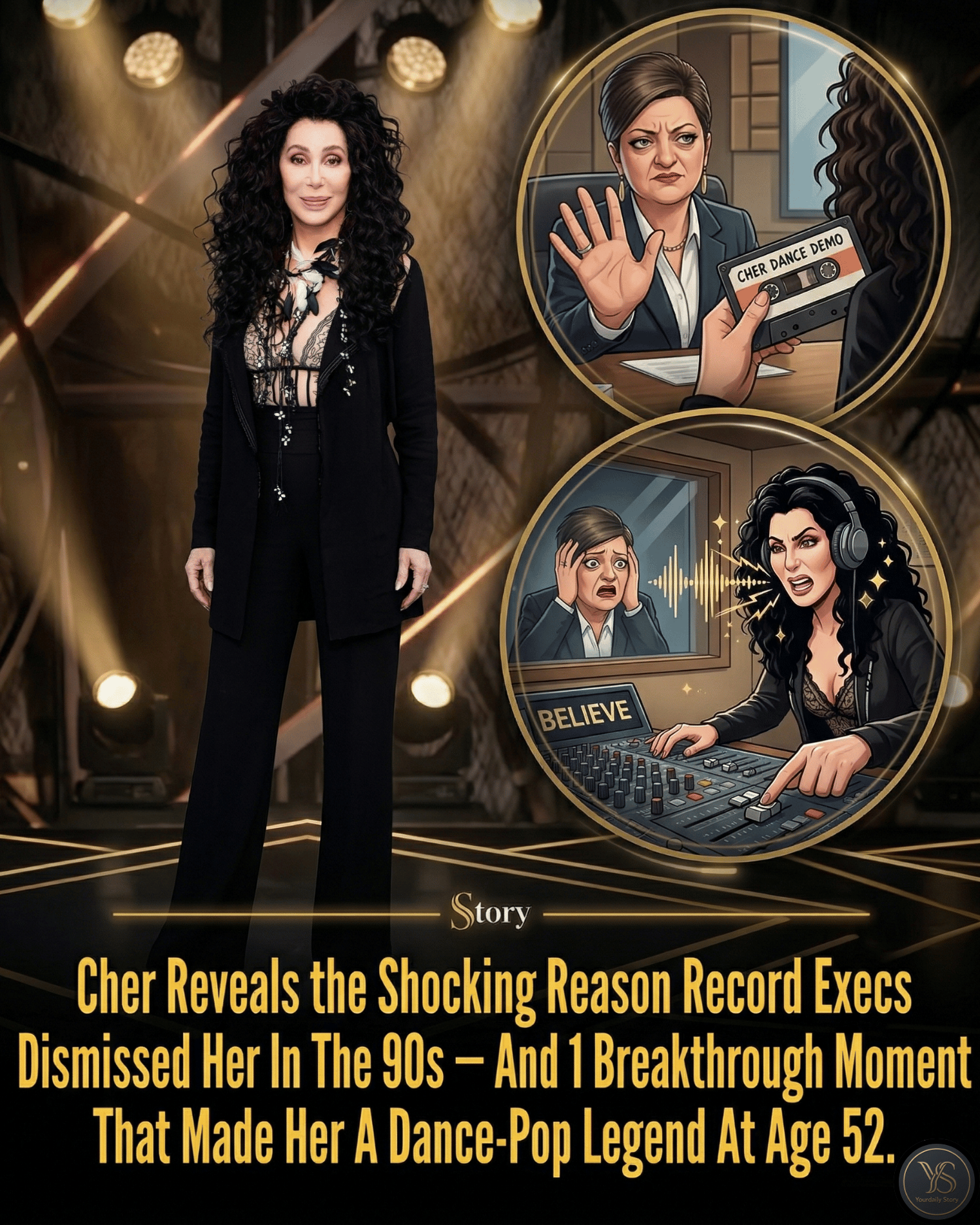 Cher Reveals the Shocking Reason Record Execs Dismissed Her In The 90s — And 1 Breakthrough Moment That Made Her A Dance-Pop Legend At Age 52.
