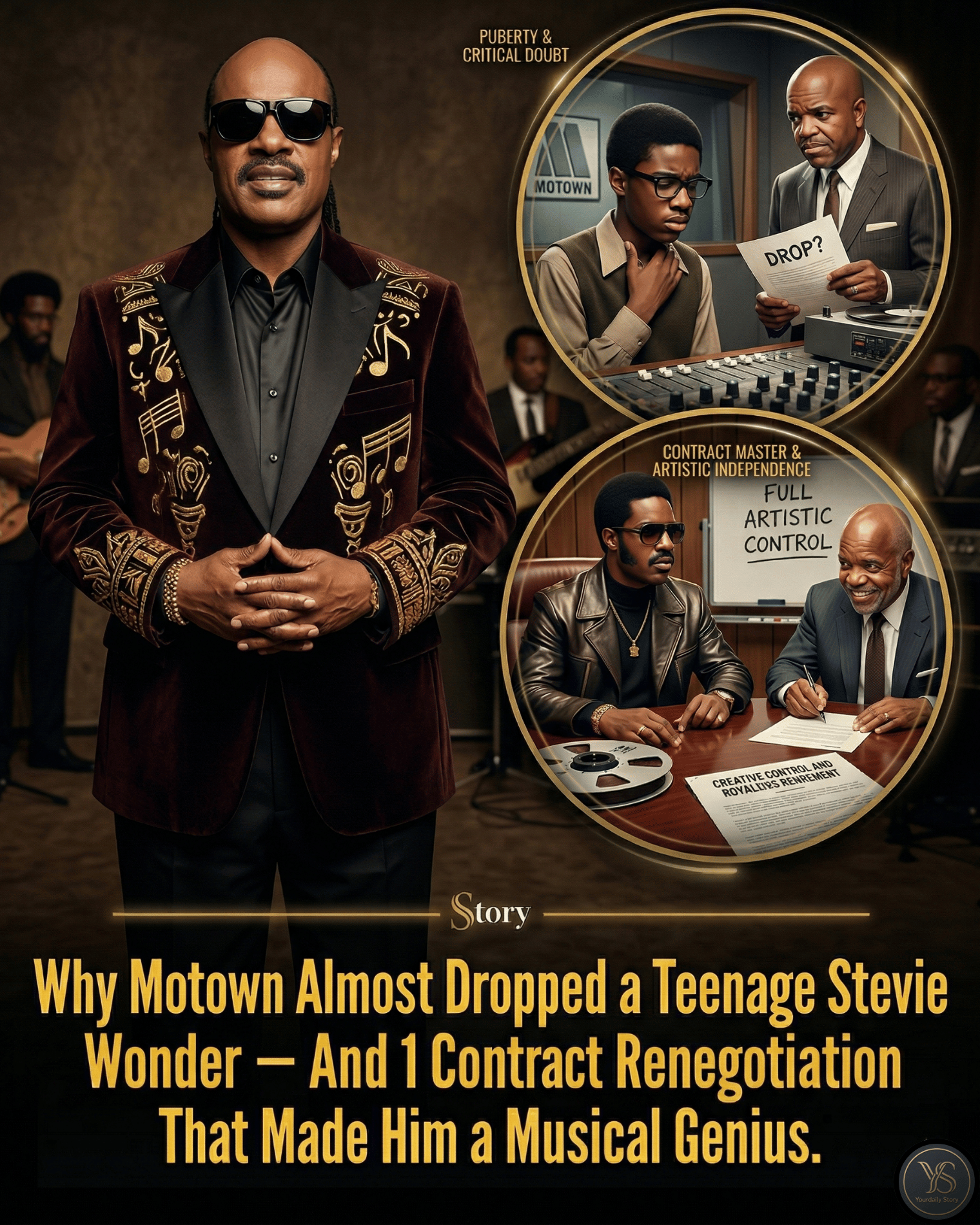 Why Motown Almost Dropped a Teenage Stevie Wonder — And 1 Contract Renegotiation That Made Him a Musical Genius.