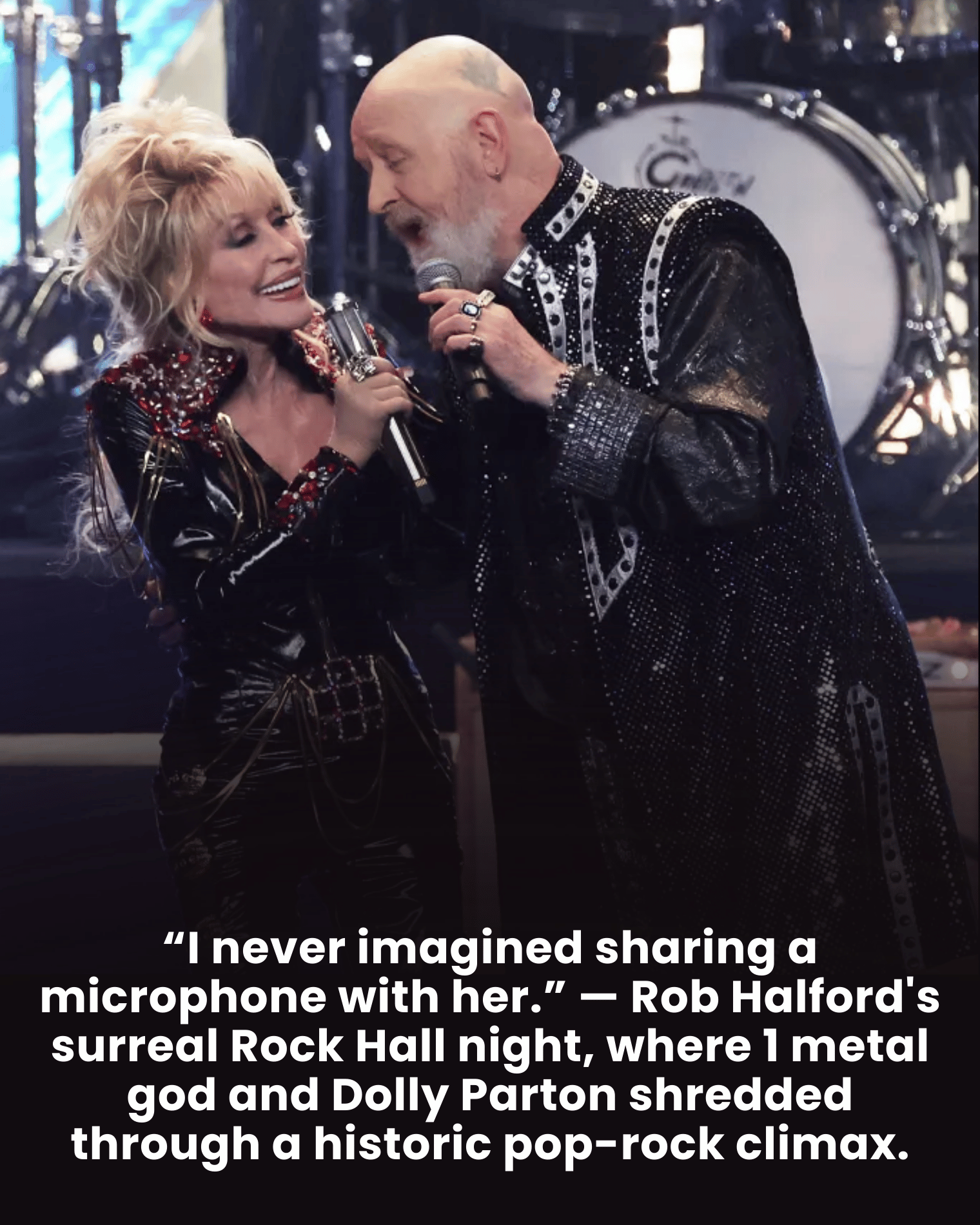 “I never imagined sharing a microphone with her.” — Rob Halford’s surreal Rock Hall night, where 1 metal god and Dolly Parton shredded through a historic pop-rock climax.