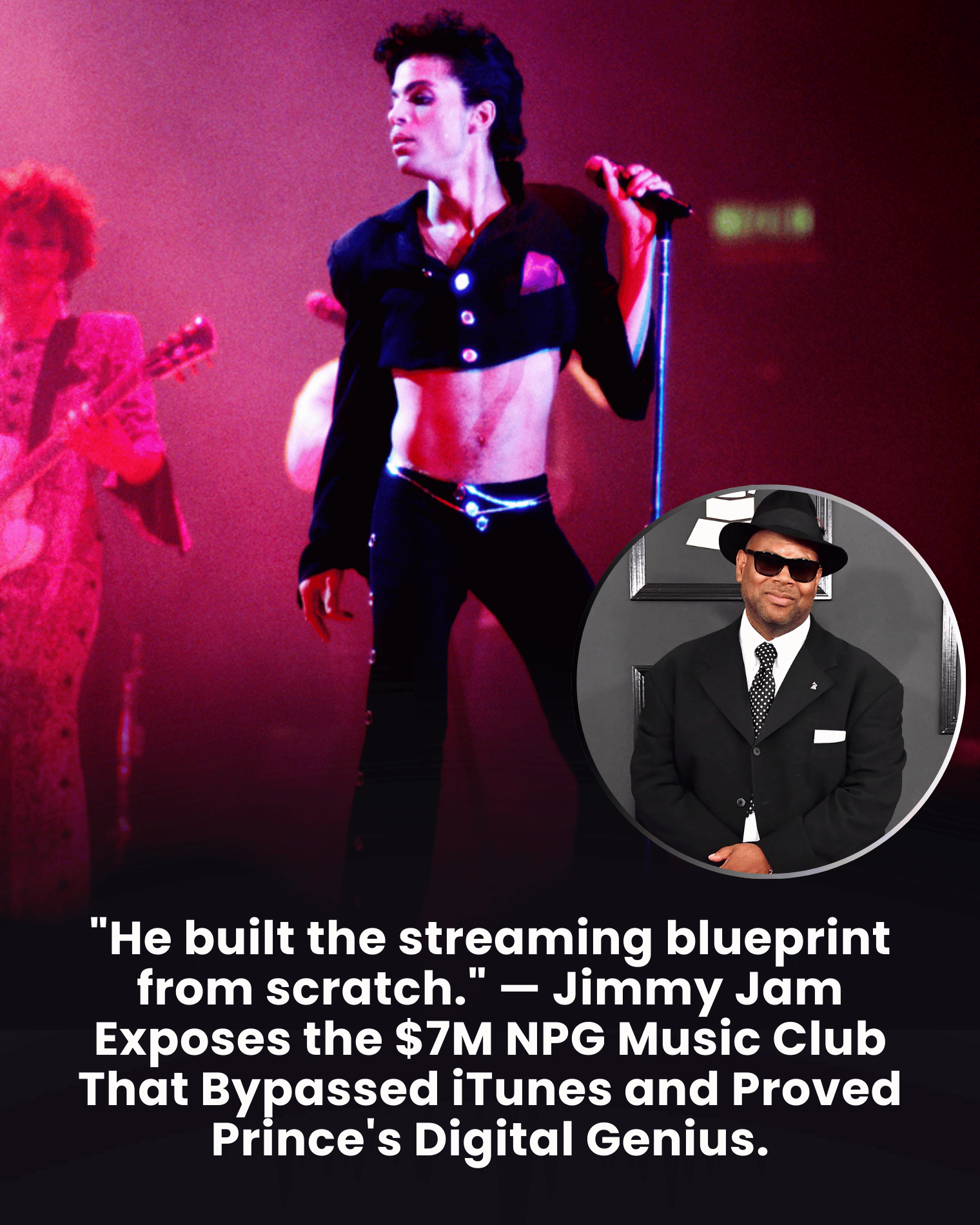 “He built the streaming blueprint from scratch.” — Jimmy Jam Exposes the $7M NPG Music Club That Bypassed iTunes and Proved Prince’s Digital Genius.