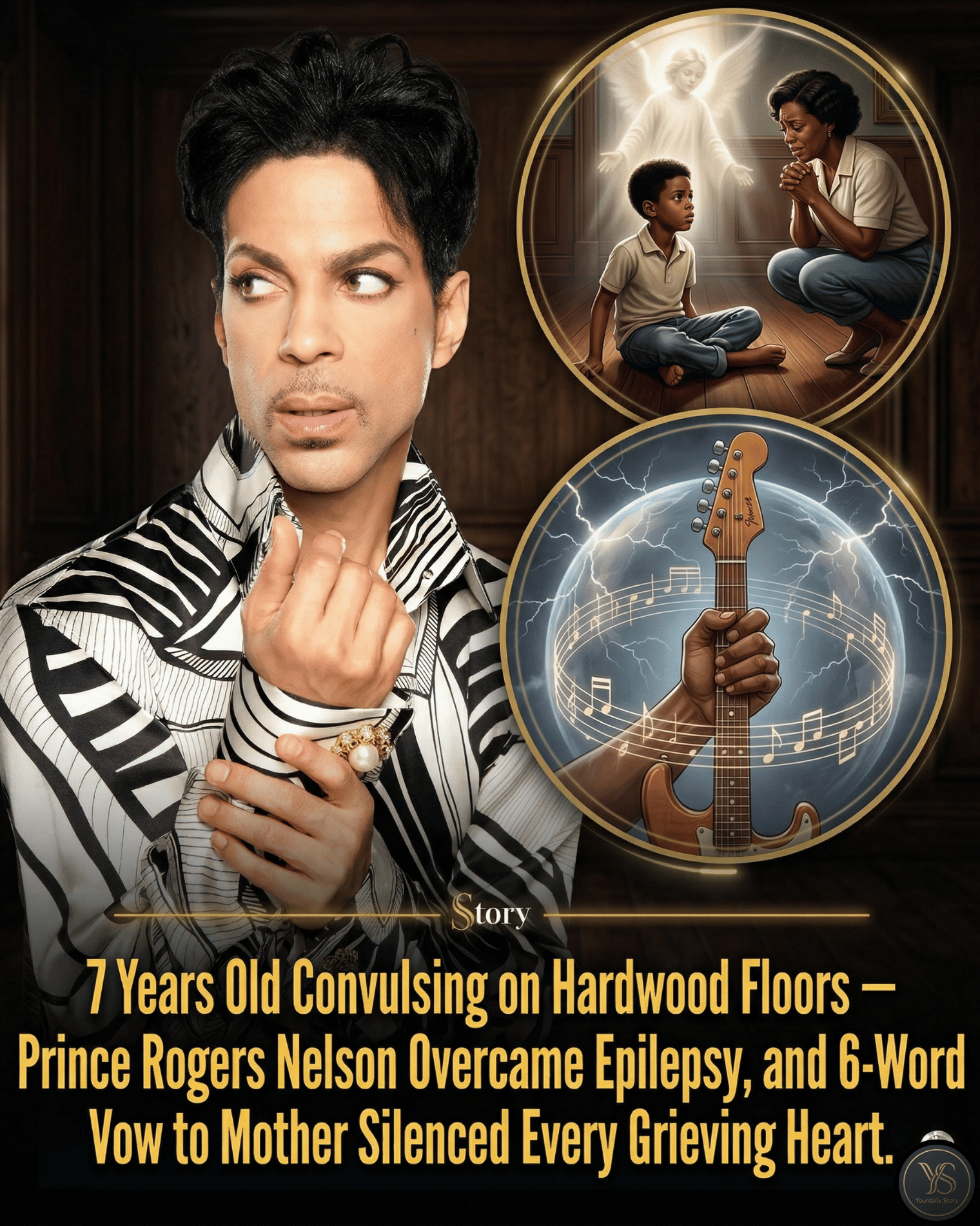 7 Years Old Convulsing on Hardwood Floors — Prince Rogers Nelson Overcame Epilepsy, and 6-Word Vow to Mother Silenced Every Grieving Heart.