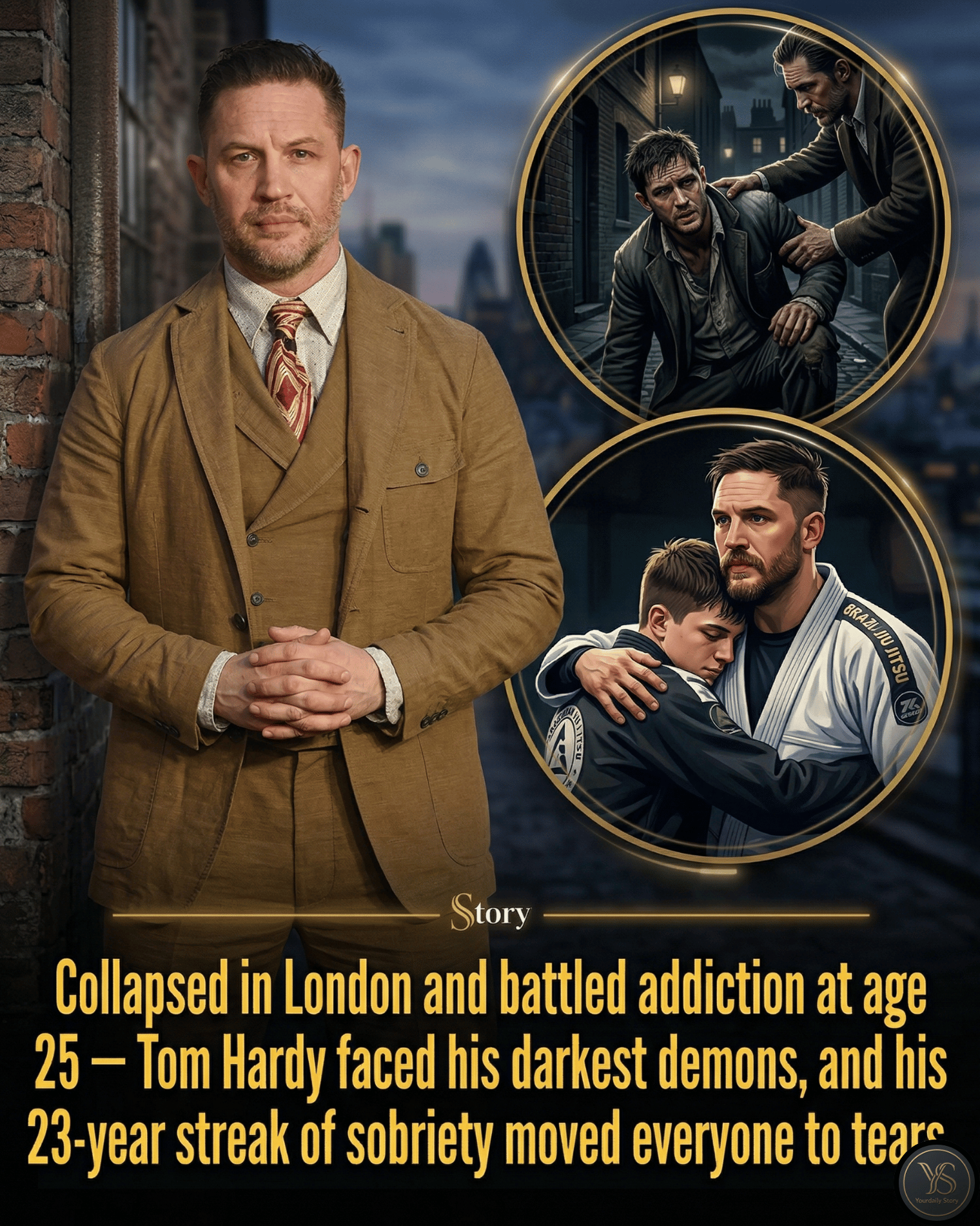 Collapsed in London and battled addiction at age 25 — Tom Hardy faced his darkest demons, and his 23-year streak of sobriety moved everyone to tears.