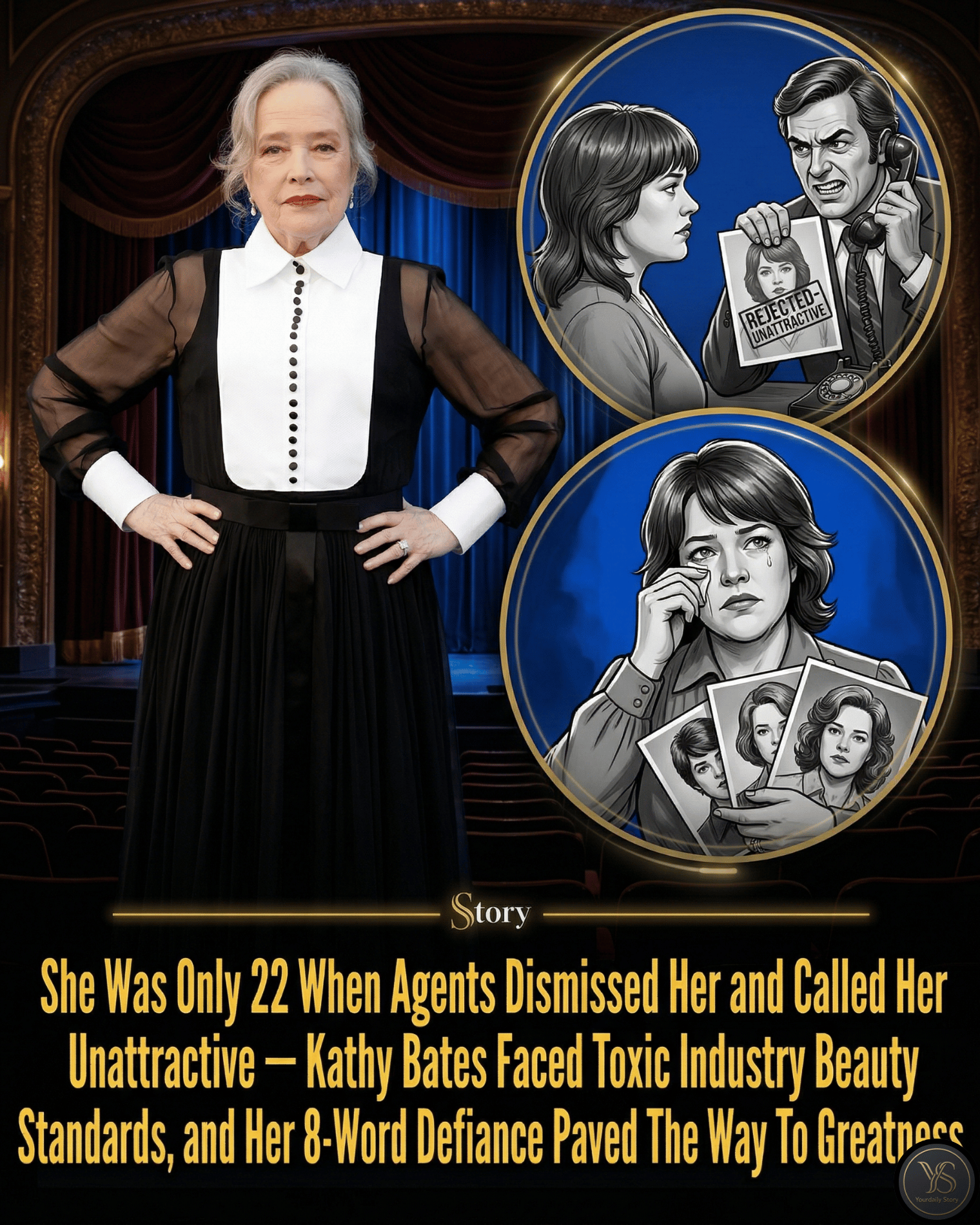 She Was Only 22 When Agents Dismissed Her and Called Her Unattractive — Kathy Bates Faced Toxic Industry Beauty Standards, and Her 8-Word Defiance Paved The Way To Greatness