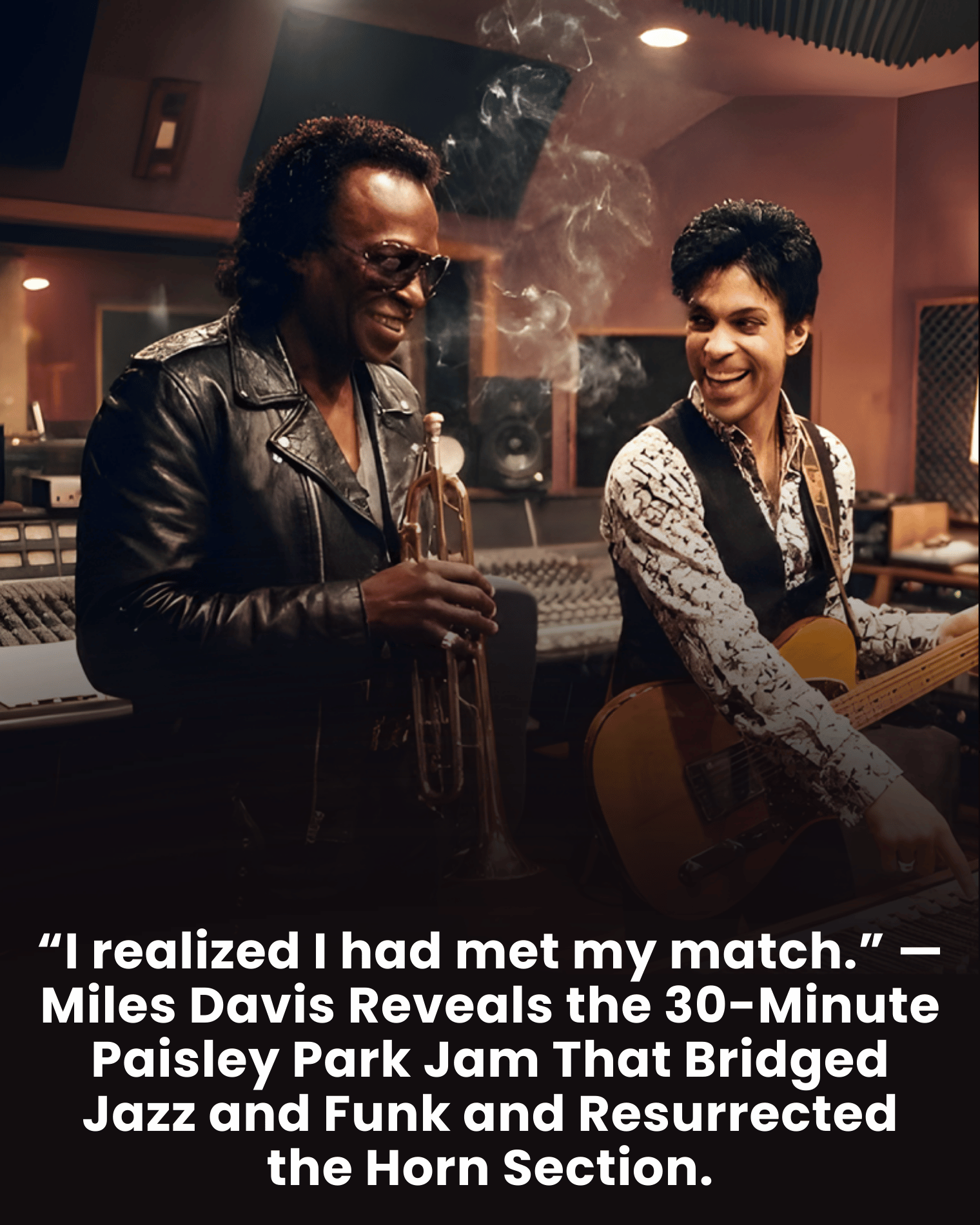 “I realized I had met my match.” — Miles Davis Reveals the 30-Minute Paisley Park Jam That Bridged Jazz and Funk and Resurrected the Horn Section.