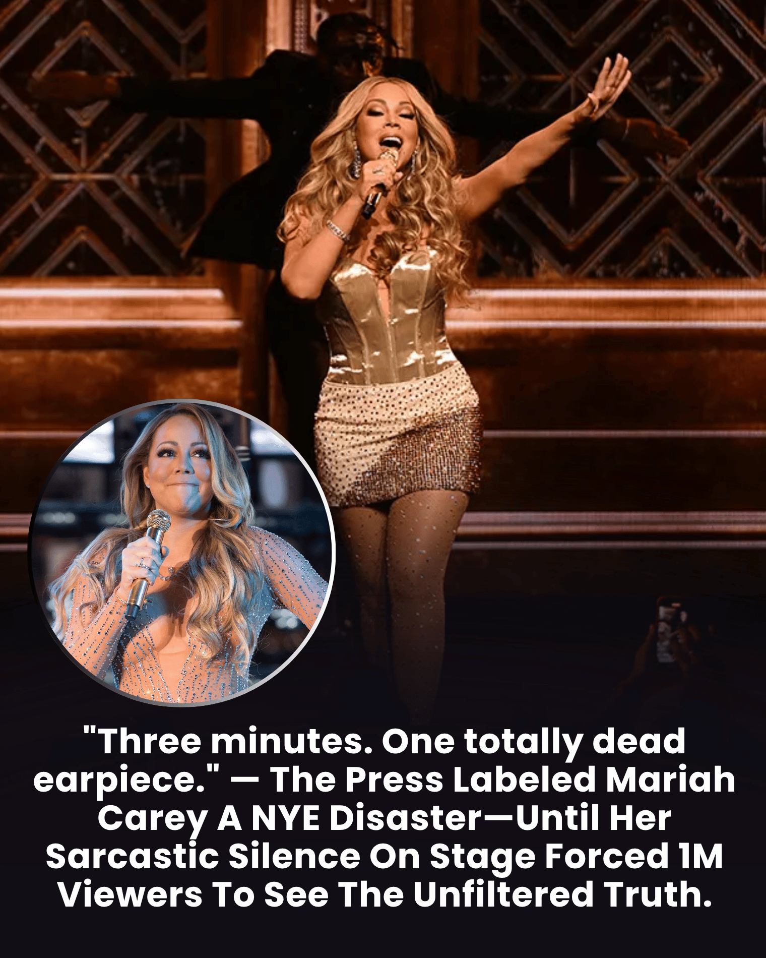 “Three minutes. One totally dead earpiece.” — The Press Labeled Mariah Carey A NYE Disaster—Until Her Sarcastic Silence On Stage Forced 1M Viewers To See The Unfiltered Truth.