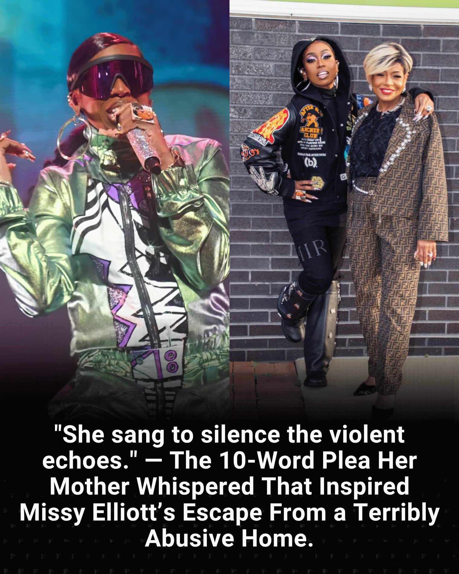 “She sang to silence the violent echoes.” — The 10-Word Plea Her Mother Whispered That Inspired Missy Elliott’s Escape From a Terribly Abusive Home.