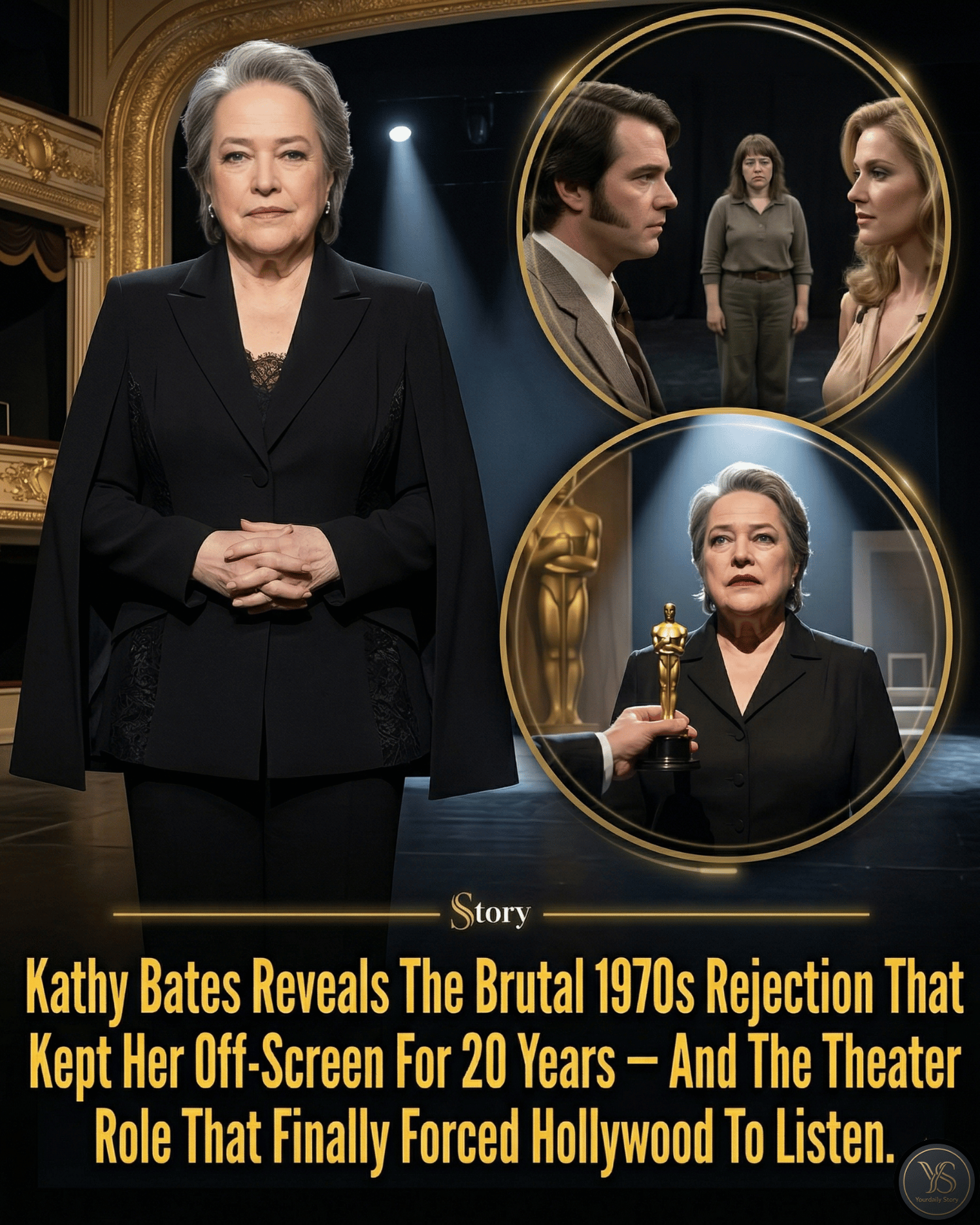 Kathy Bates Reveals The Brutal 1970s Rejection That Kept Her Off-Screen For 20 Years — And The Theater Role That Finally Forced Hollywood To Listen.