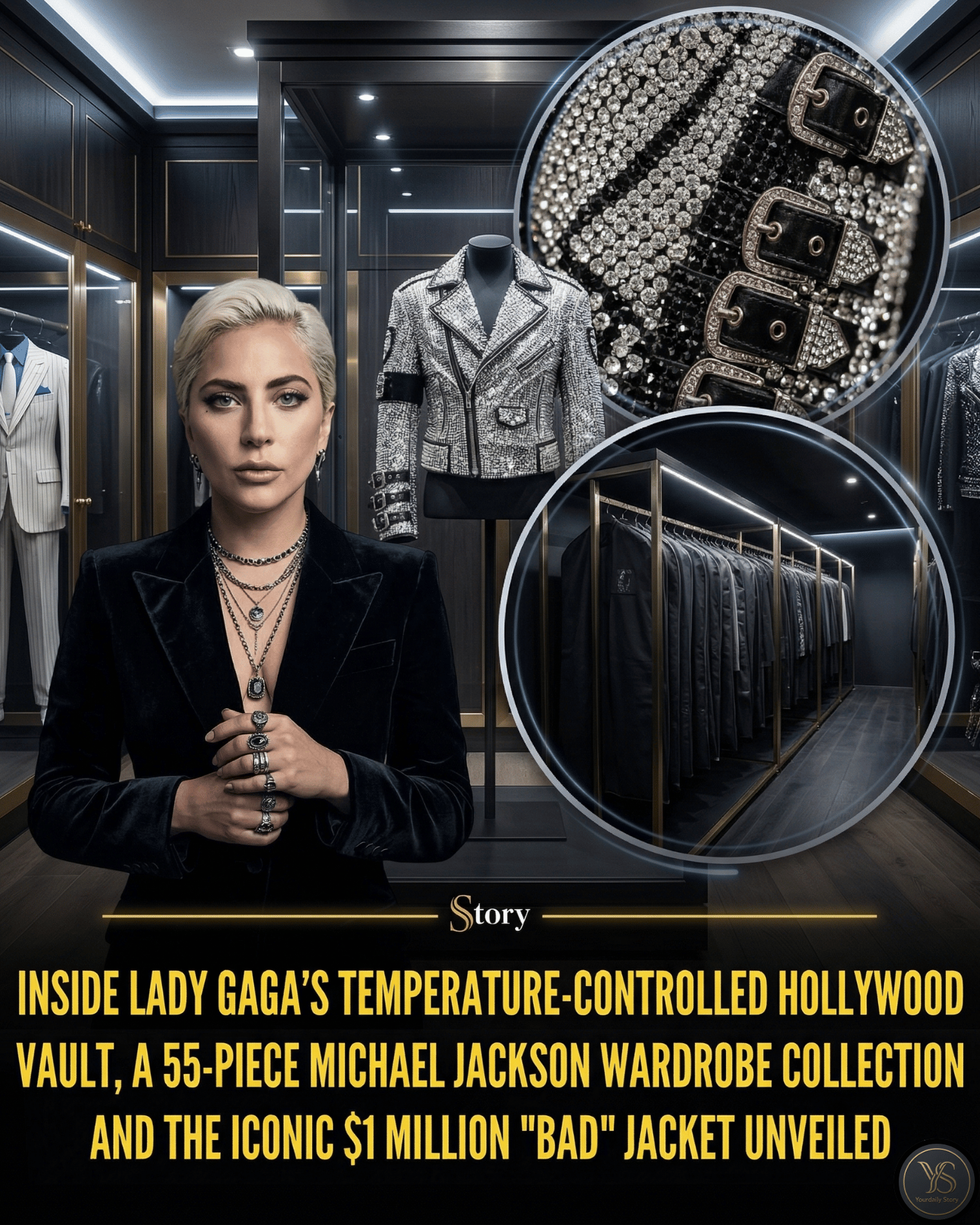 Inside Lady Gaga’s Temperature-Controlled Hollywood Vault, a 55-Piece Michael Jackson Wardrobe Collection and the Iconic $1 Million “Bad” Jacket Unveiled.