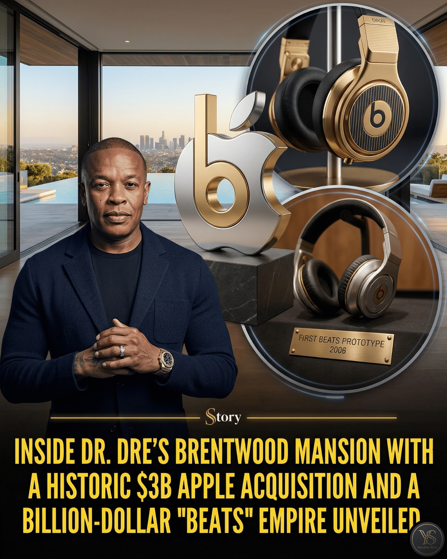 Inside Dr. Dre’s Brentwood mansion with a historic $3B Apple acquisition and a billion-dollar “Beats” empire unveiled.