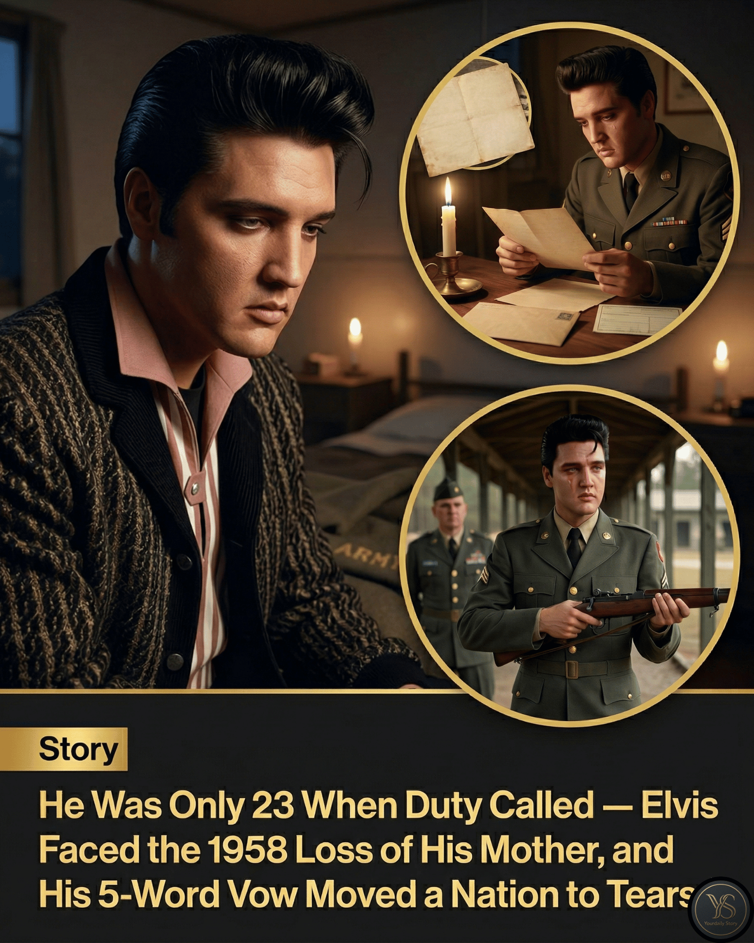 He Was Only 23 When Duty Called — Elvis Faced the 1958 Loss of His Mother, and His 5-Word Vow Moved a Nation to Tears.