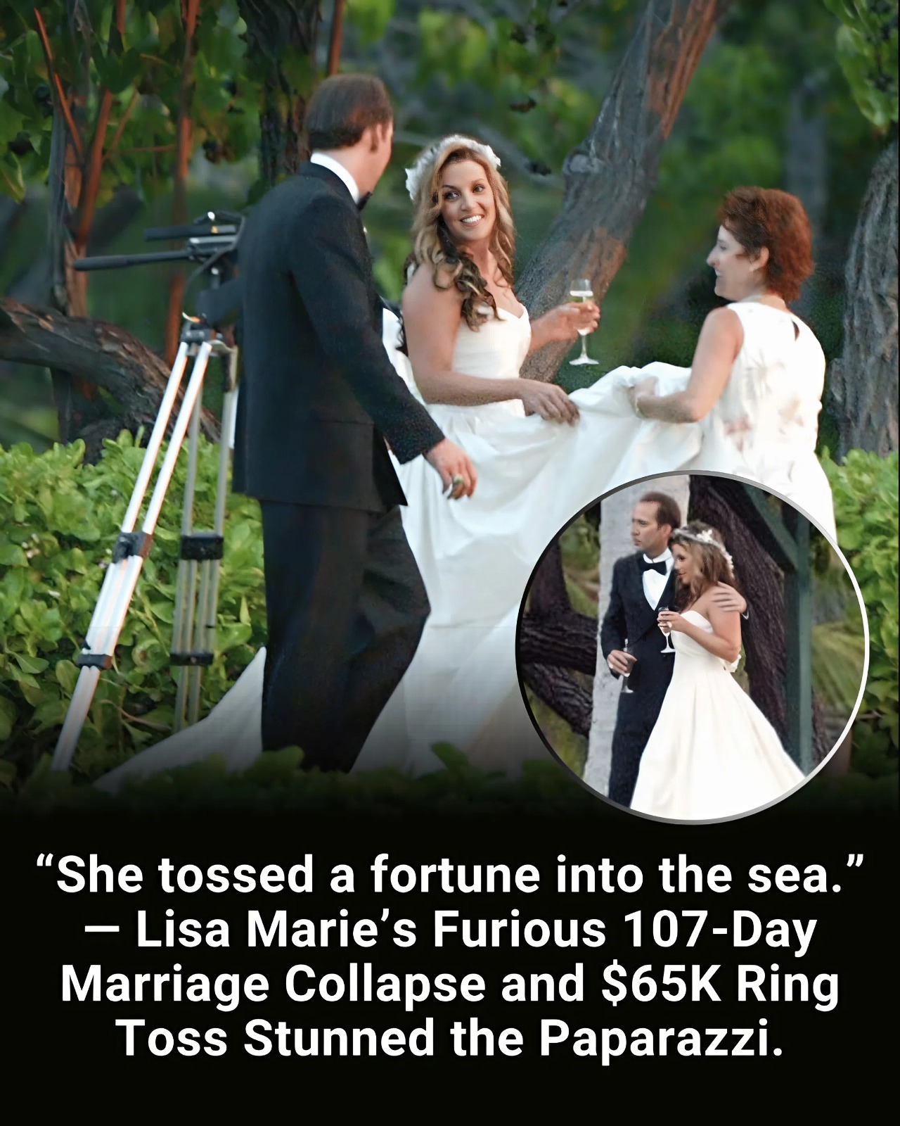 “She tossed a fortune into the sea.” — Lisa Marie’s Furious 107-Day Marriage Collapse and $65K Ring Toss Stunned the Paparazzi.
