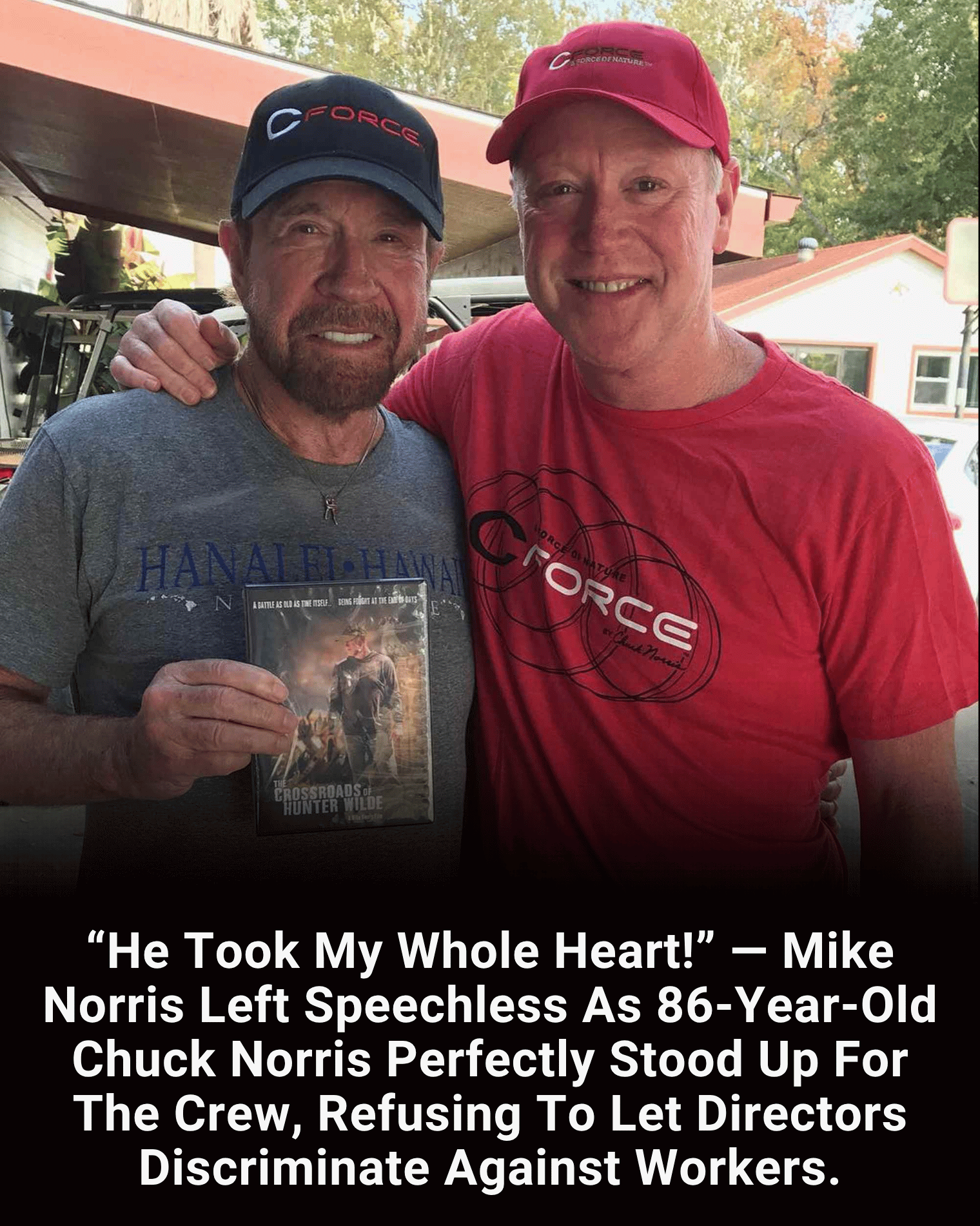 “He Took My Whole Heart!” — Mike Norris Left Speechless As 86-Year-Old Chuck Norris Perfectly Stood Up For The Crew, Refusing To Let Directors Discriminate Against Workers.